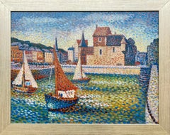 Vintage Lucien Neuquelman, Paris 1909 – 1988, French, Old Harbor of Honfleur - Normandy