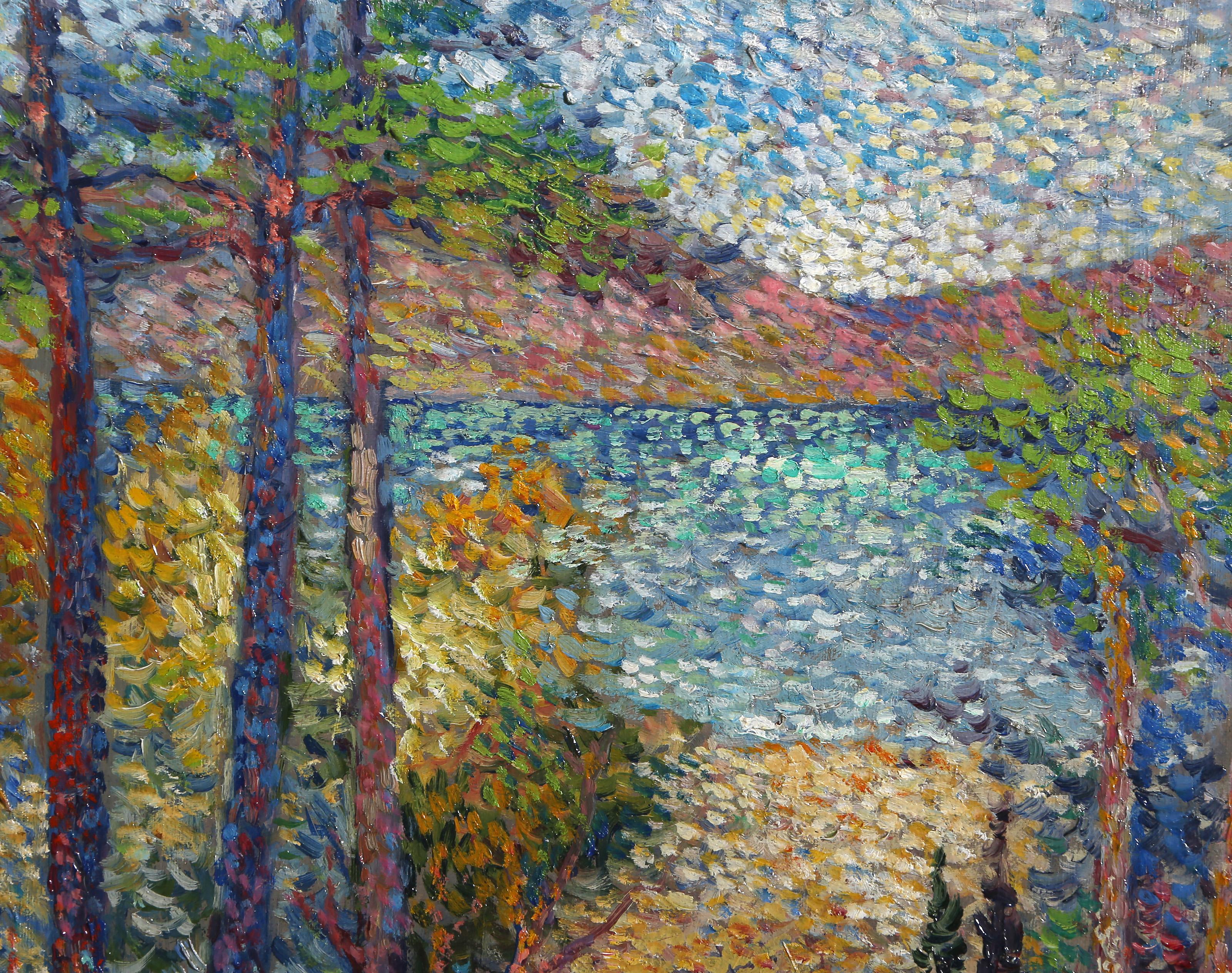 Passeggiata di primavera, dipinto a olio su tela impressionista di Lucien Neuquelman in vendita 1