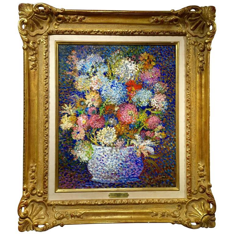 Lucien Neuquelman Still-Life Painting - Vase of Flowers