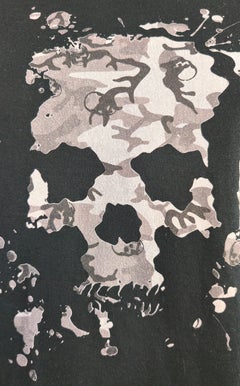 Lucien Pellat-Finet Early MarijuanaCamouflage420 Totenkopf Schwarz Fein gestricktes Top