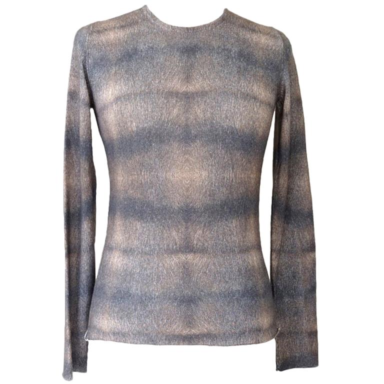 Lucien Pellat-Finet Top Cashmere and Silk M Gorgeous Print Muted Colours M