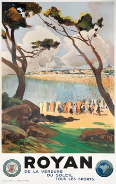 "Royan - Chemins de Fer L'Etat" Original French Coast Beach Travel Poster