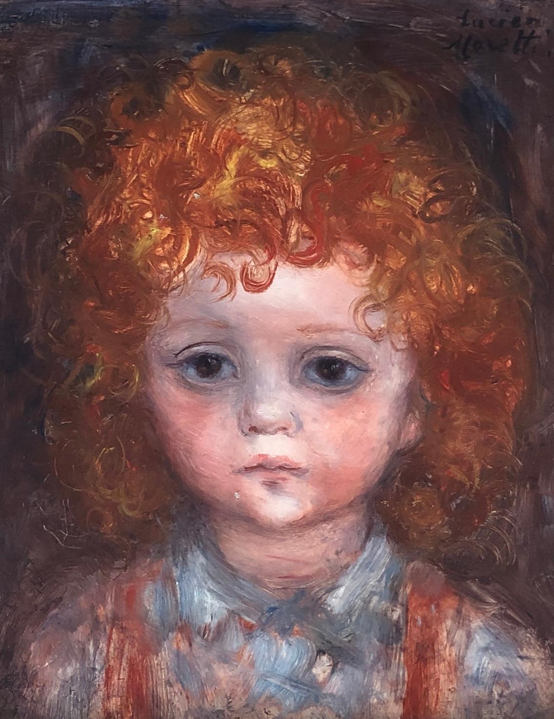 Lucien Philippe Moretti Portrait Painting - Little girl with red curls