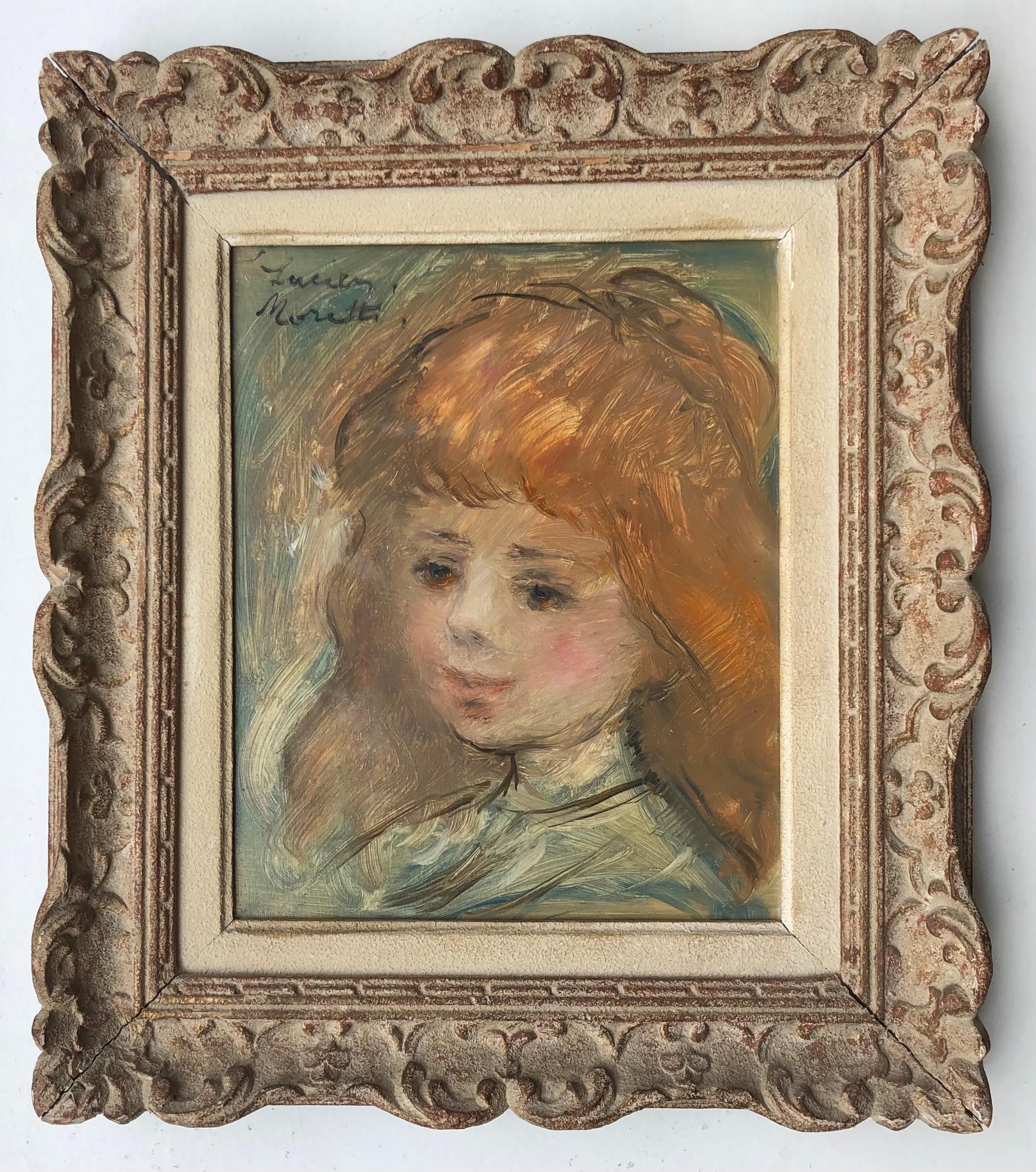 Jeune femme - Painting de Lucien Philippe Moretti