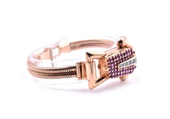 Lucien Picard 14k Rose Gold Vintage 1940s Diamond and Ruby Flip Top Ladies Watch