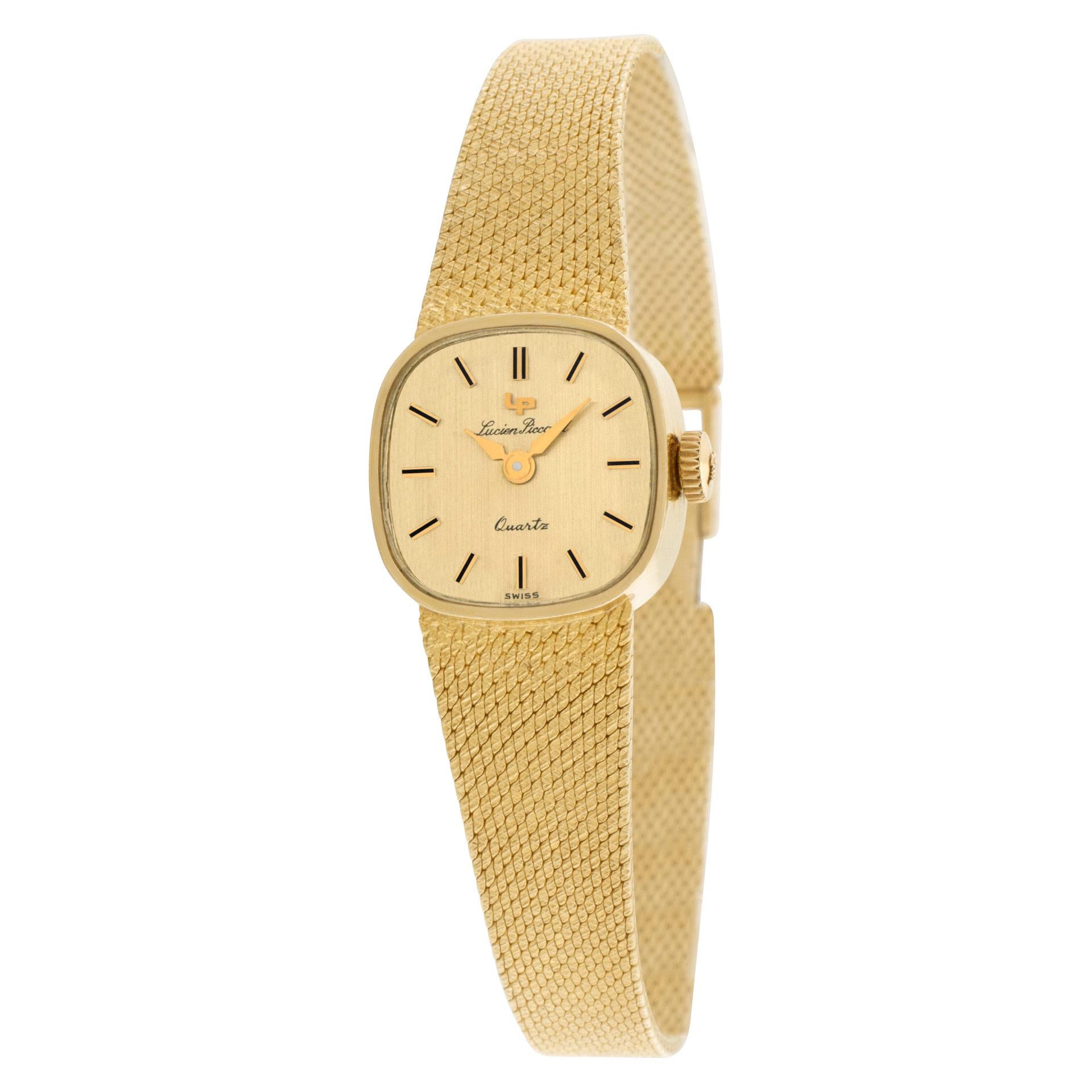 Ladies Lucien Picard Classic in 14k on a mesh band. Quartz. 17 mm case size. Ref 33165. Will fit a 6