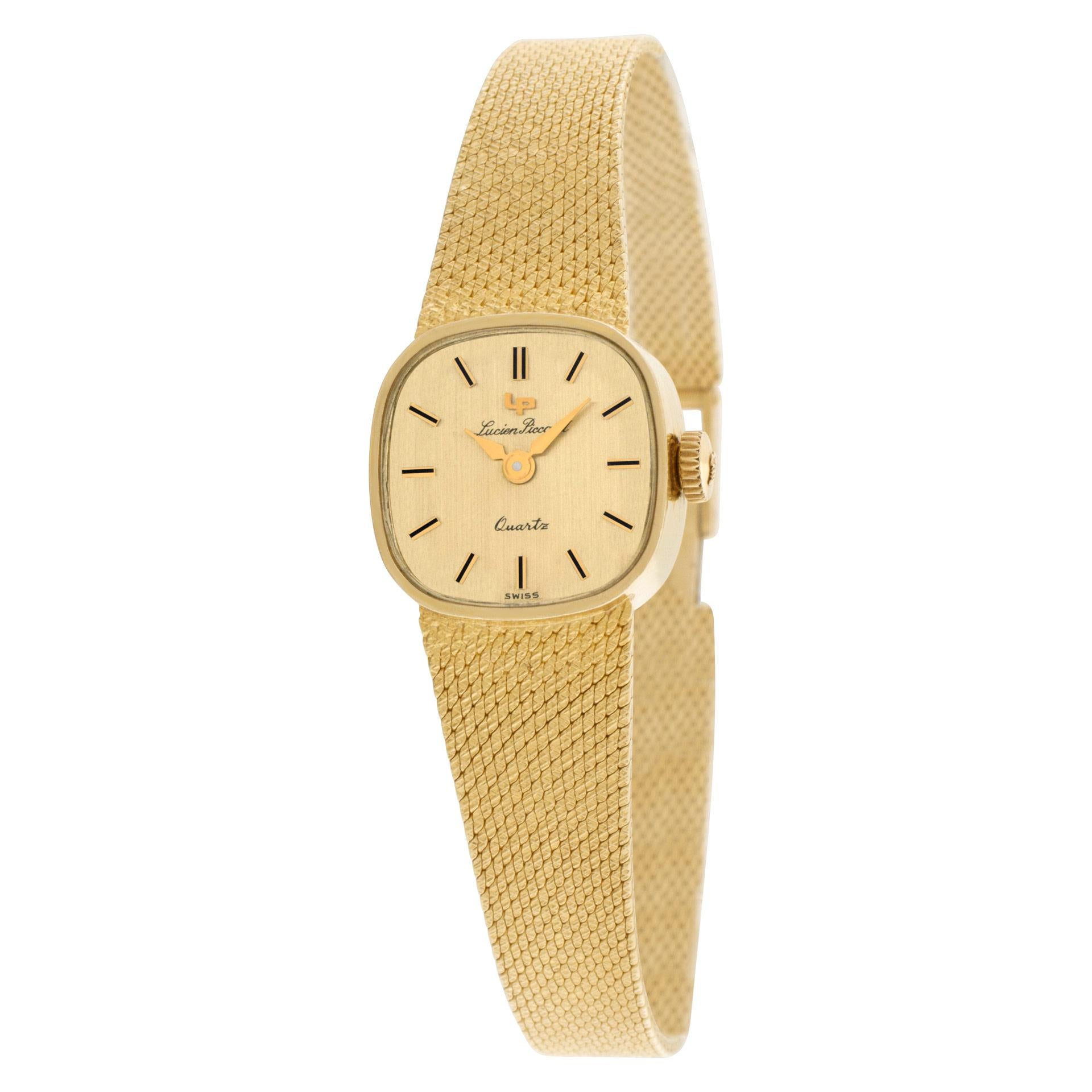 Damen Lucien Picard Classic in 14k auf einem Netzband. Quarz. 17 mm Gehäusegröße. Ref 33165. Passt für ein 6