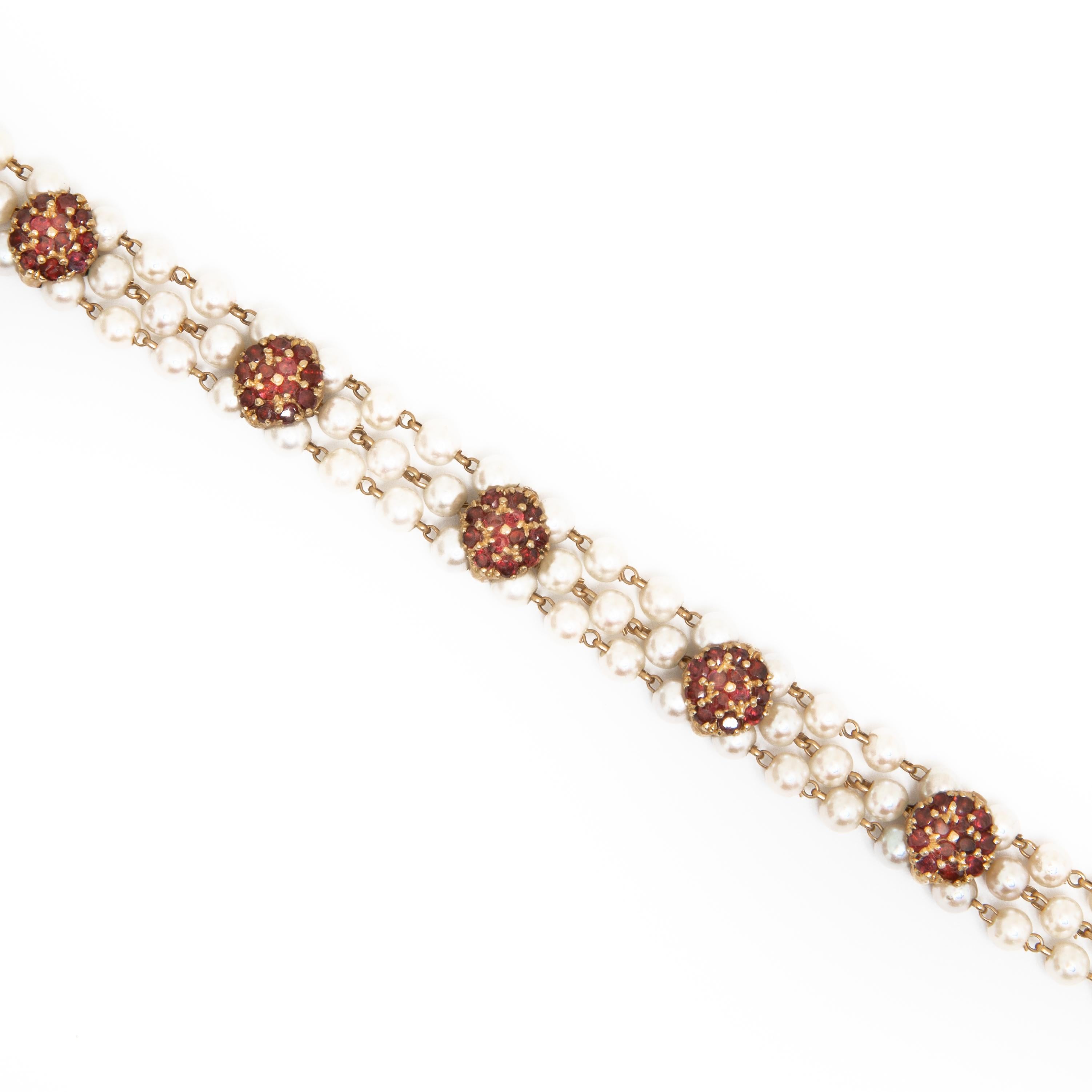 Lucien Piccard signed 14k gold, garnet and pearl 6
