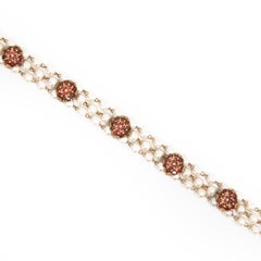 Lucien Piccard 14k Gold, Garnet and Pearl Bracelet