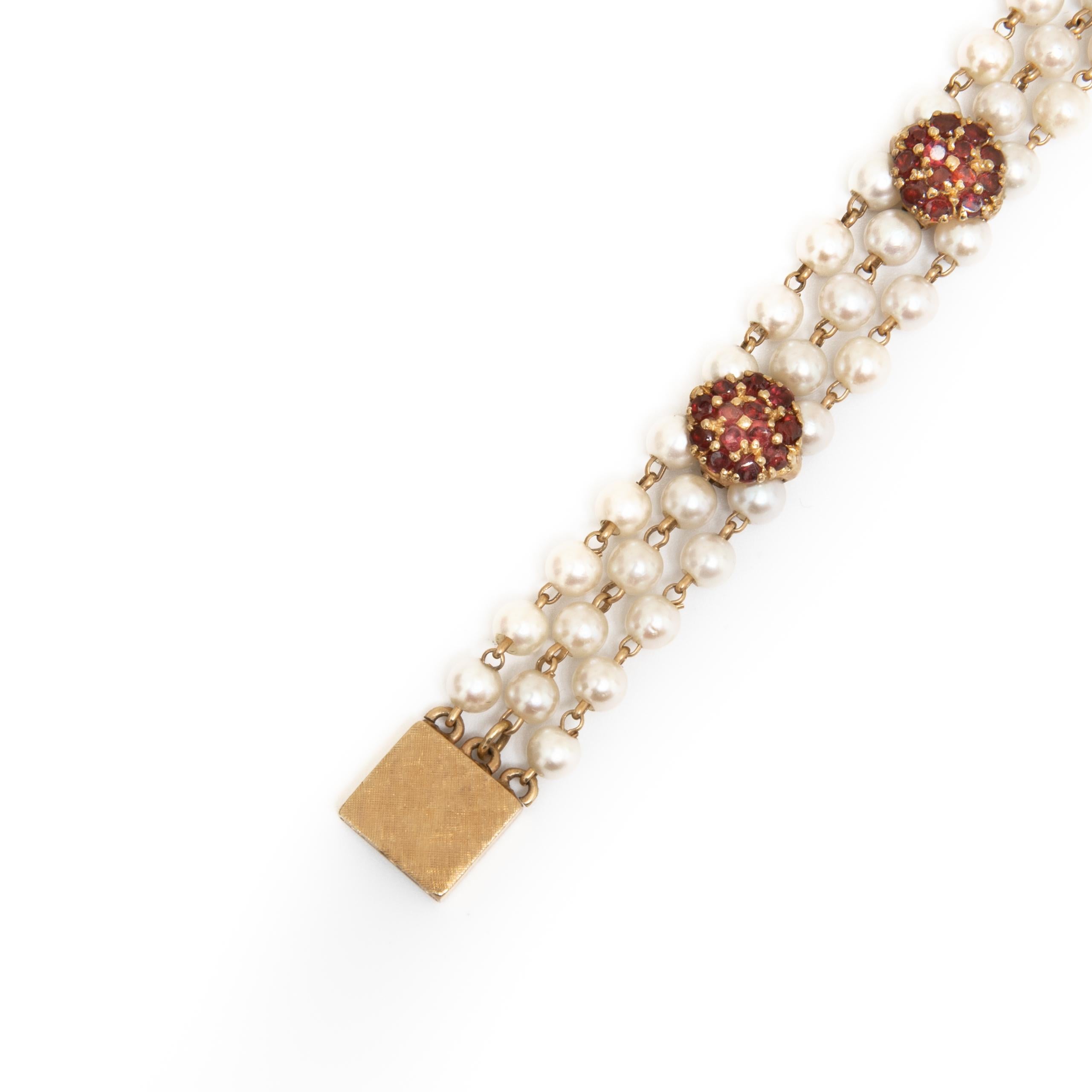 pearl and garnet bracelet