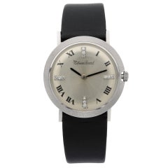 Lucien Piccard Montre femme en or blanc 14 carats:: argent:: cadran romain diamanté:: remontage manuel