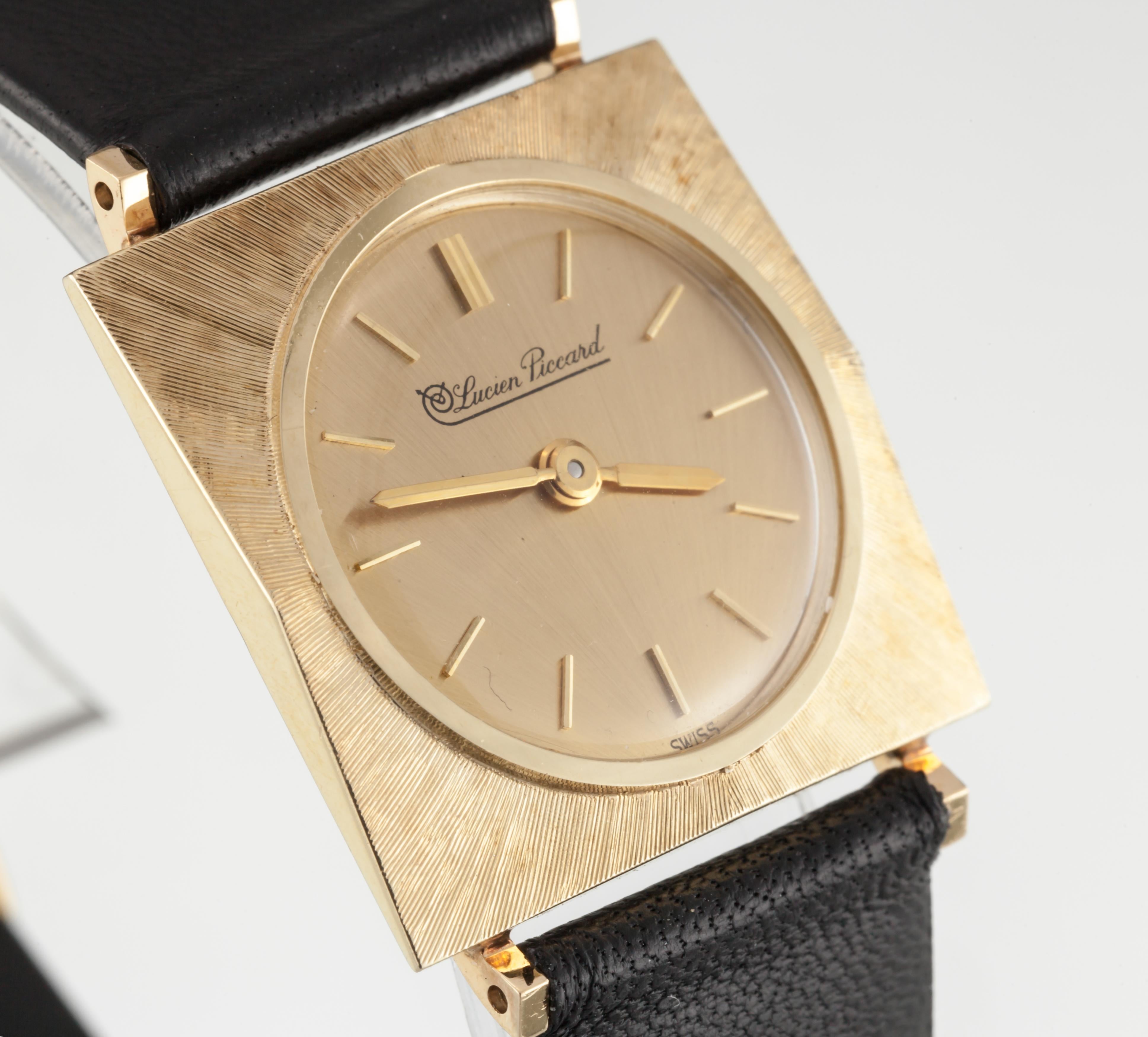 lucien piccard seashark 14k gold watch
