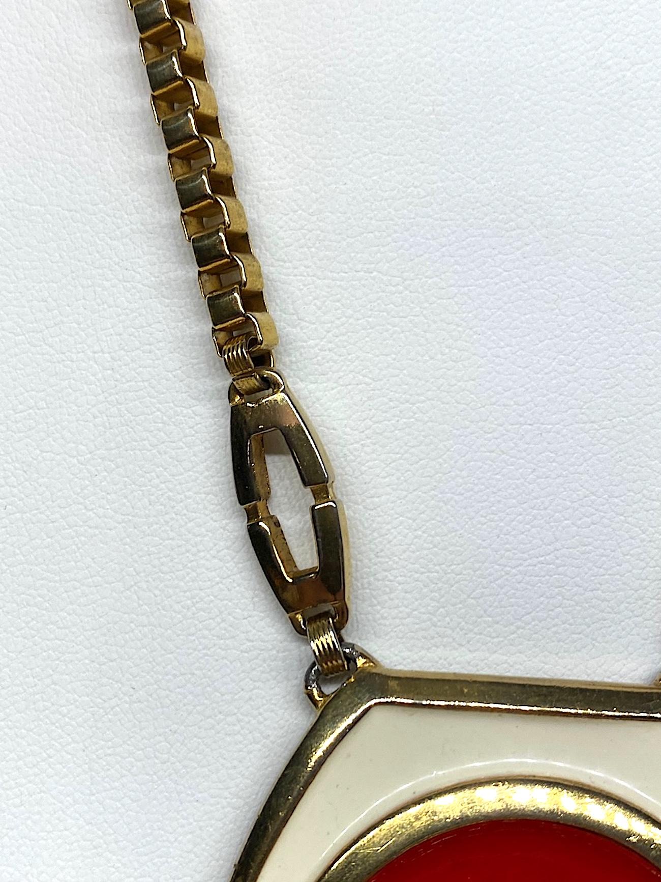 Women's Lucien Piccard 1970s Enamel Pendant necklace