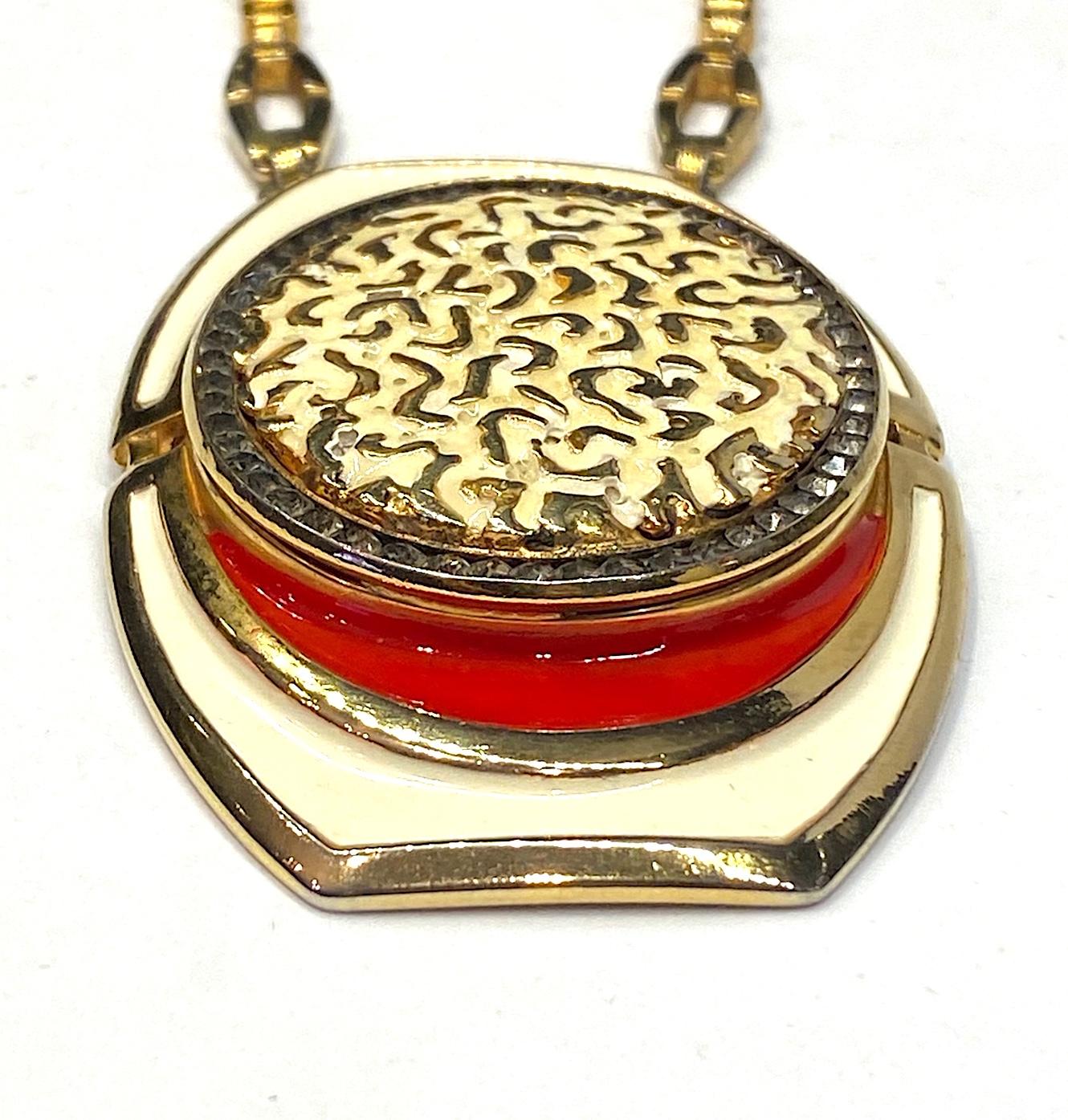 Lucien Piccard 1970s Enamel Pendant necklace 3