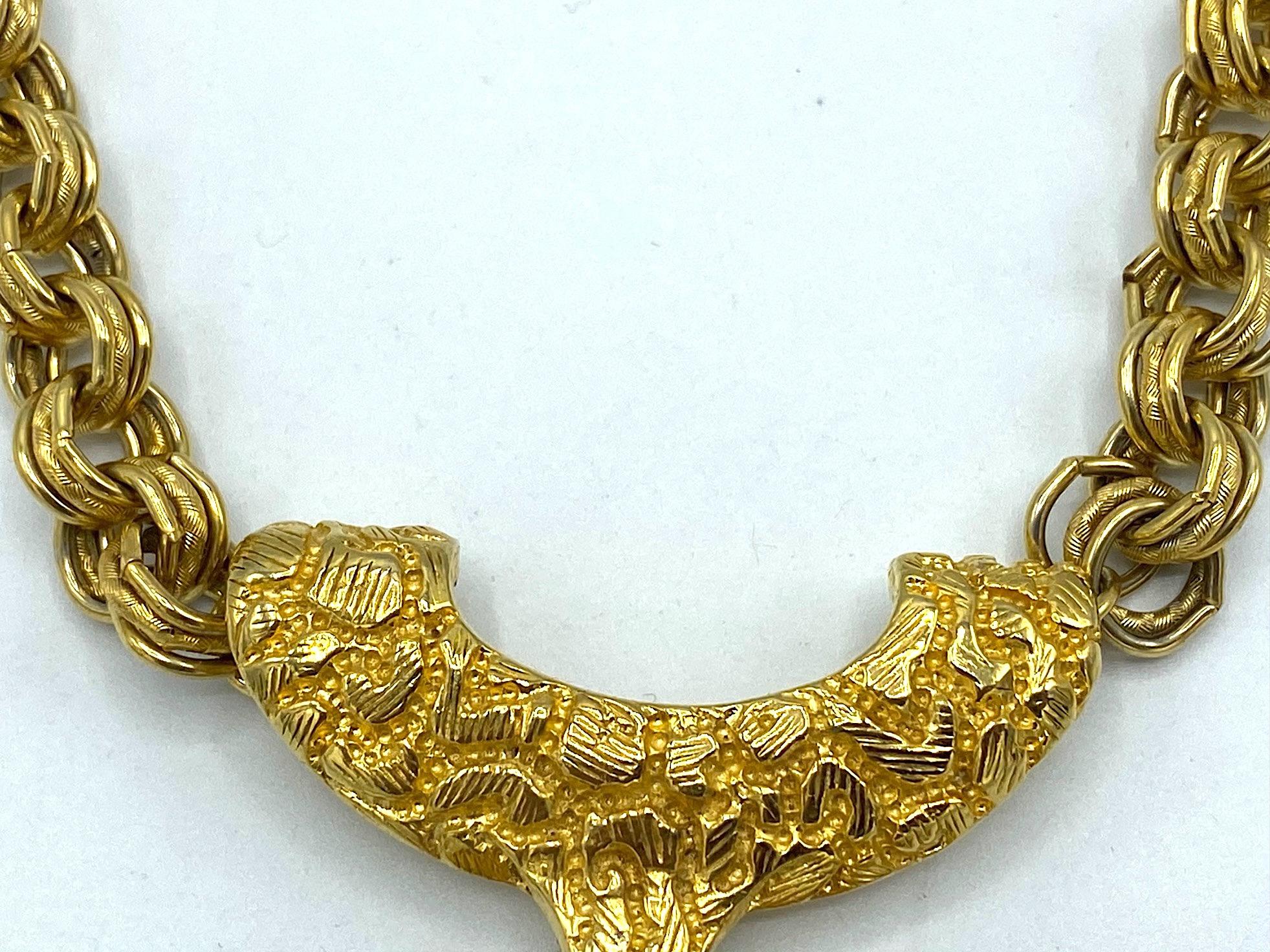 Lucien Piccard 1970s Gold & Jeweled Pendant Necklace 7