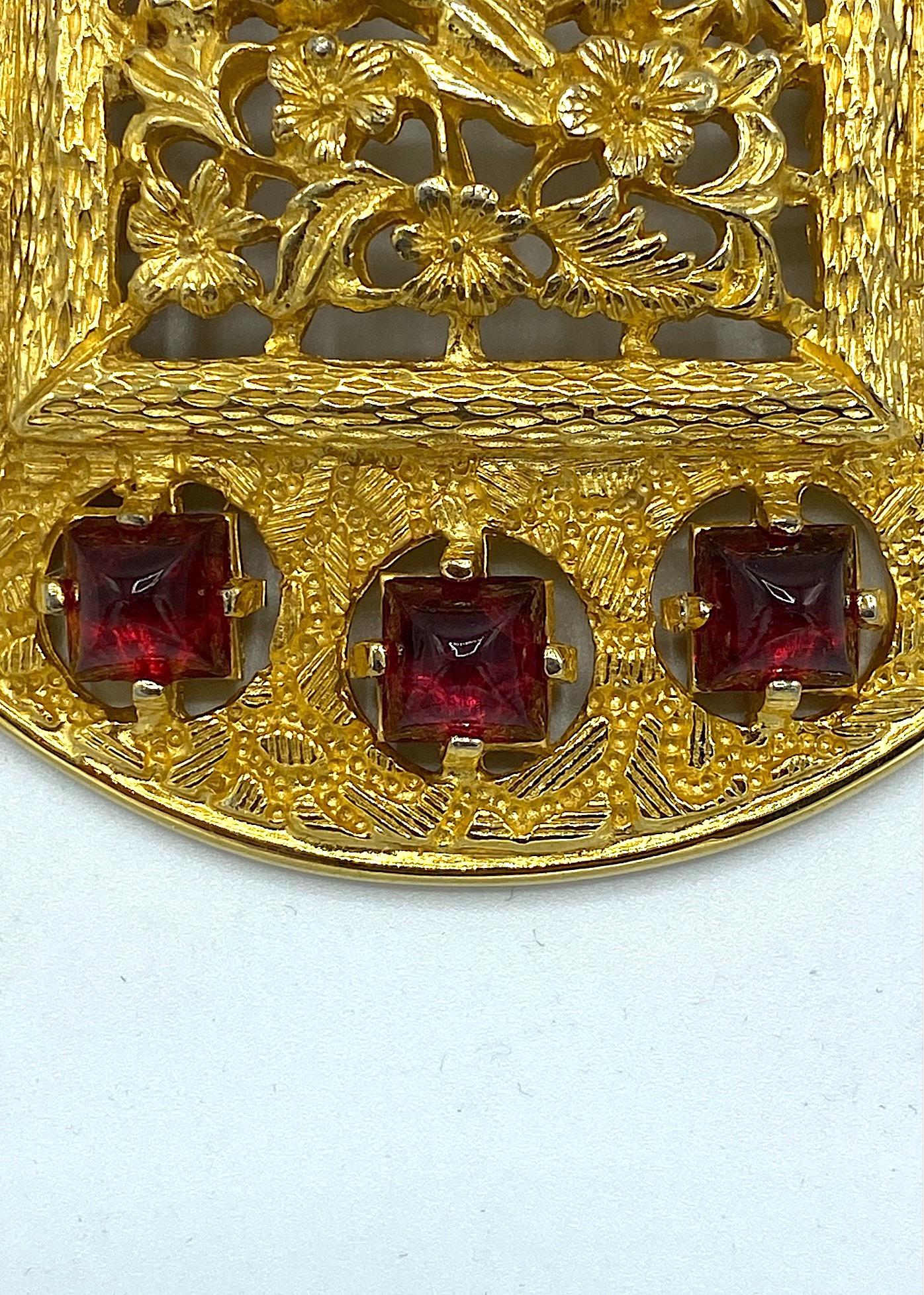 Lucien Piccard 1970s Gold & Jeweled Pendant Necklace 3