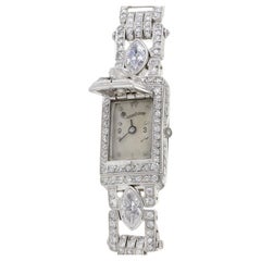 Vintage Lucien Piccard Bracelet Watch Platinum and 12.00CT-TDW of Diamonds