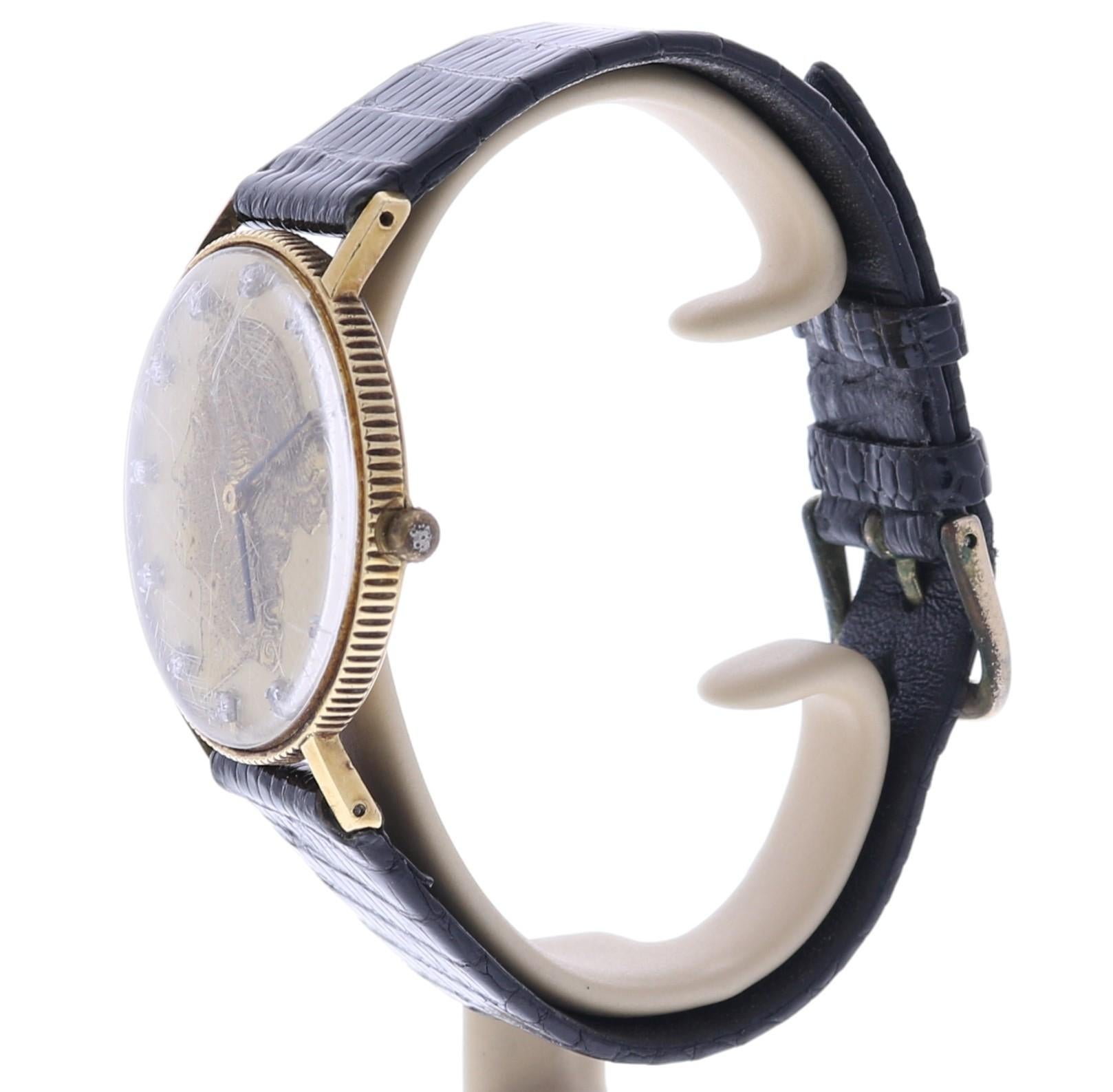 Contemporary Lucien Piccard Champagne Dial Gold Liberty Certified Pre-Owned