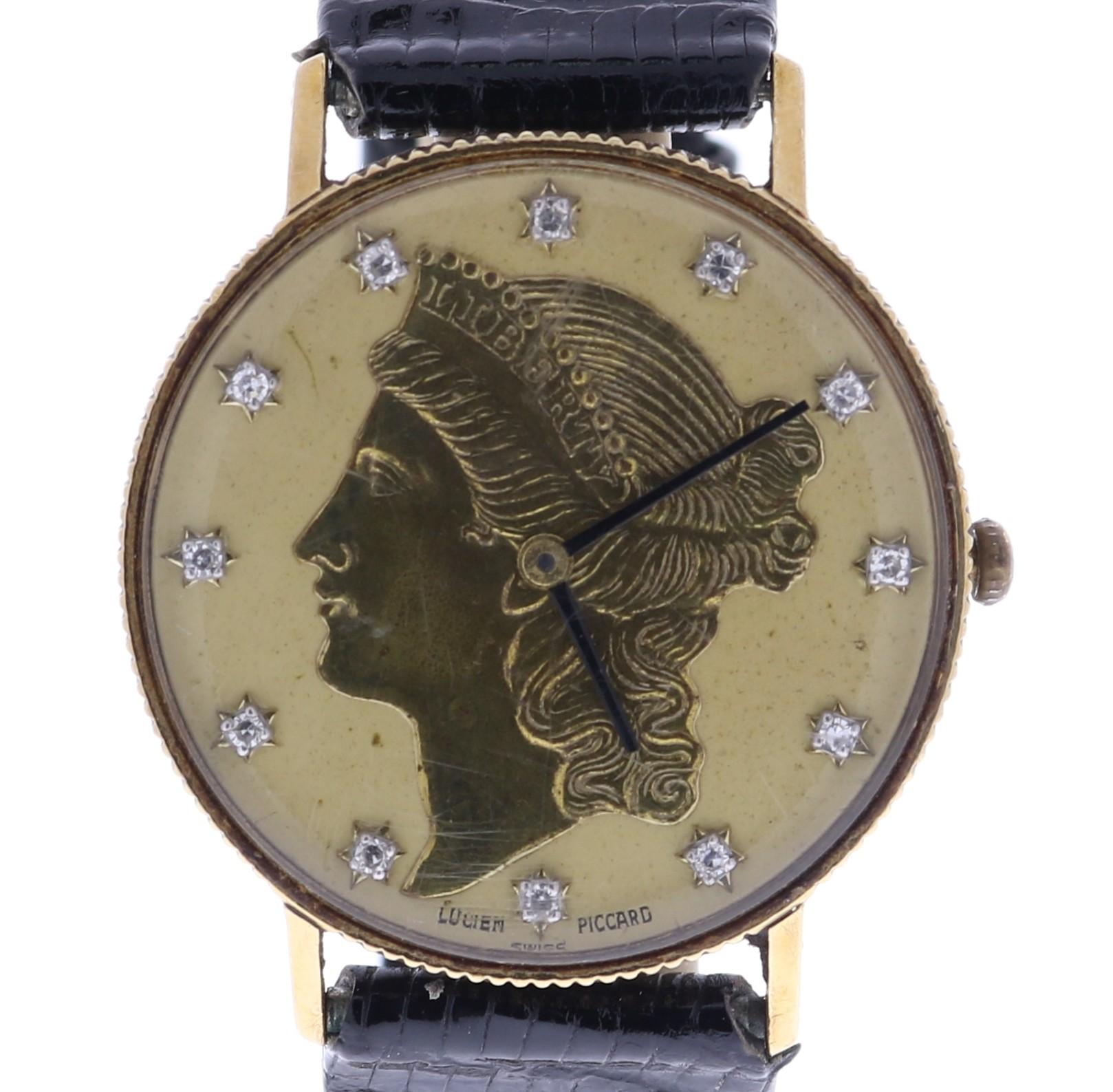 Lucien Piccard Champagne Dial Gold Liberty Certified Pre-Owned In Good Condition In Miami, FL