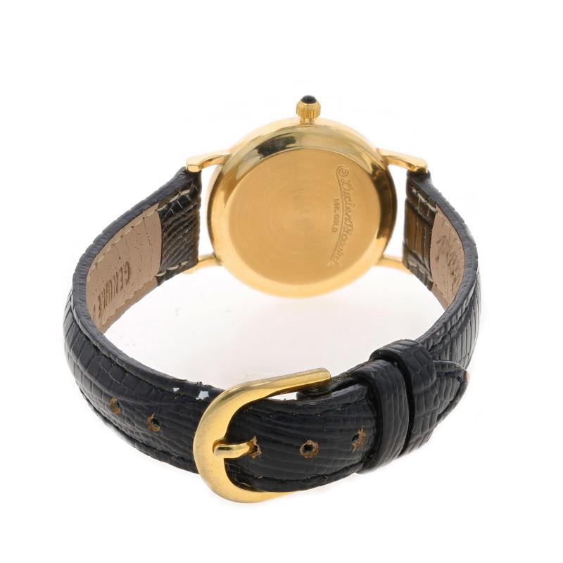 Women's Lucien Piccard Diamond & Onyx Ladies Wristwatch - Yellow Gold 14k Quartz Quartz