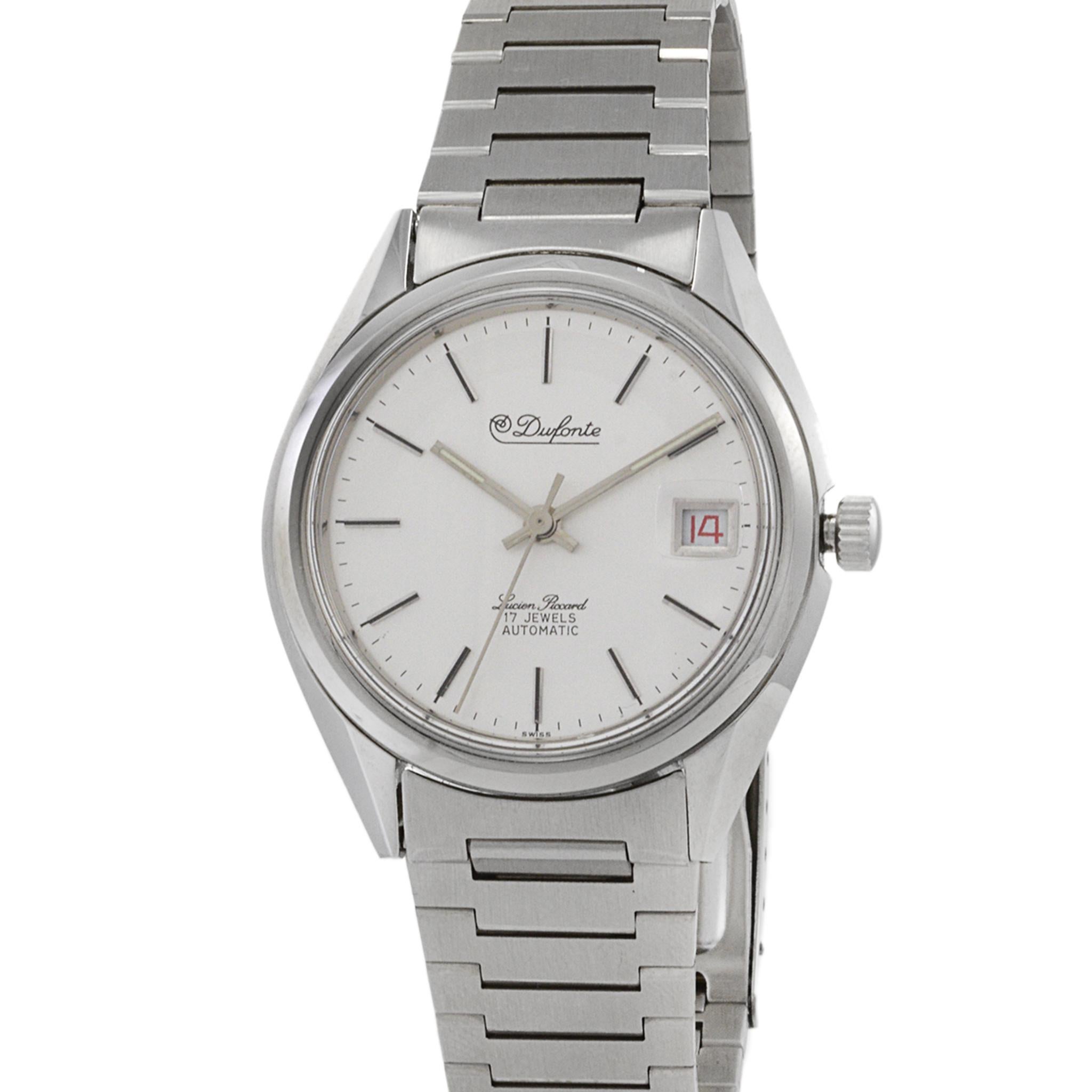 Retro Lucien Piccard Dufonte Calatrava Watch with Date For Sale