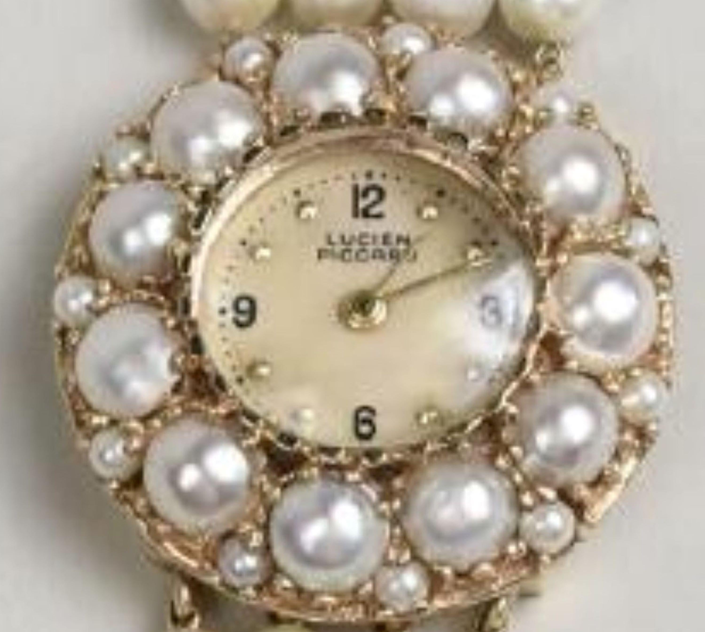 Lucien Piccard Gold and Pearl Wristwatch 1