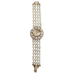 Lucien Piccard Gold and Pearl Wristwatch