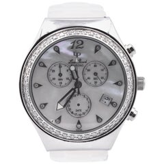 Lucien Piccard Ladies Chronograph with Mother of Pearl Diamond Dial and Bezel