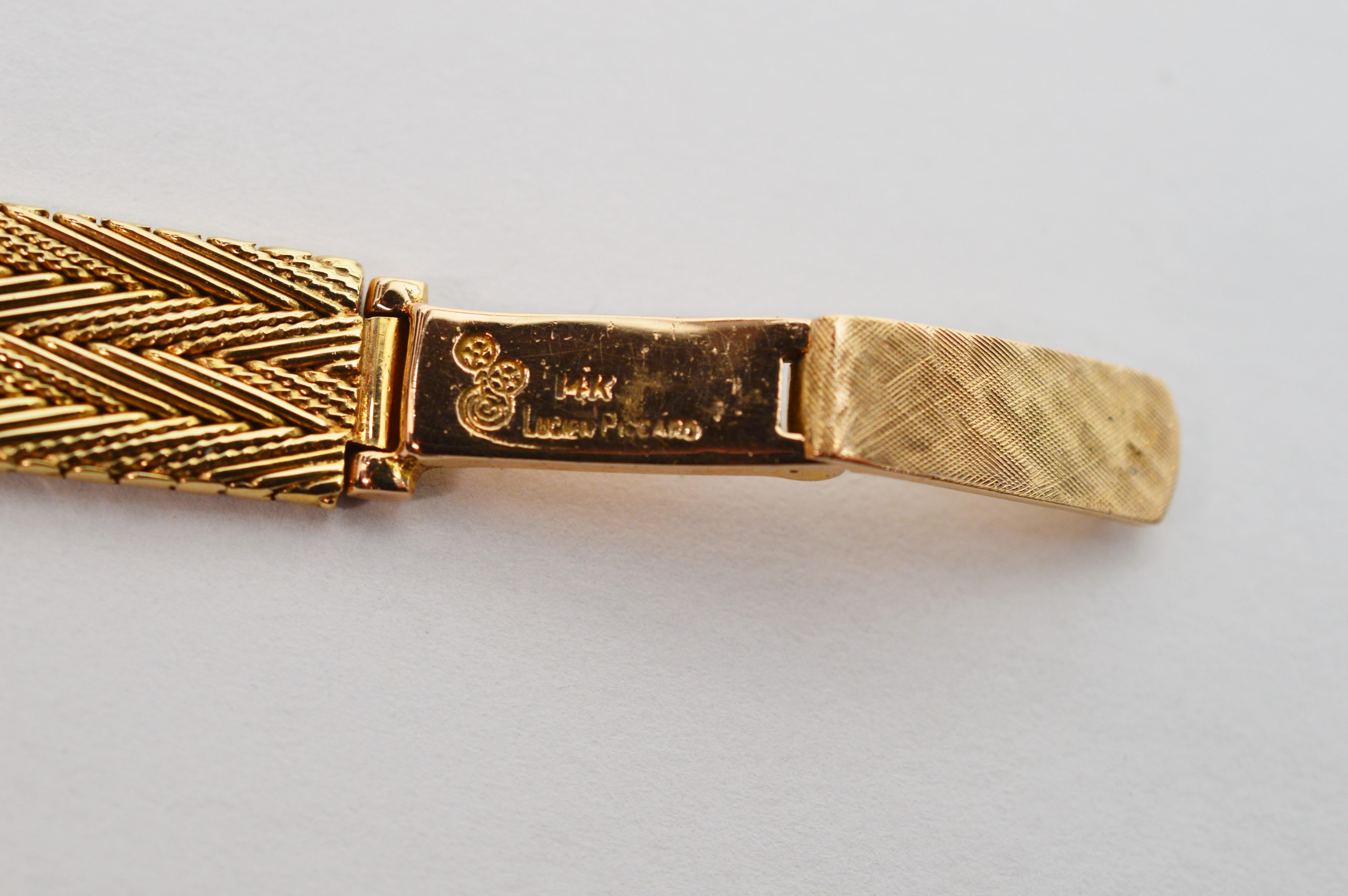 Lucien Piccard Ladies Gold Vintage Dress Bracelet Wristwatch 3