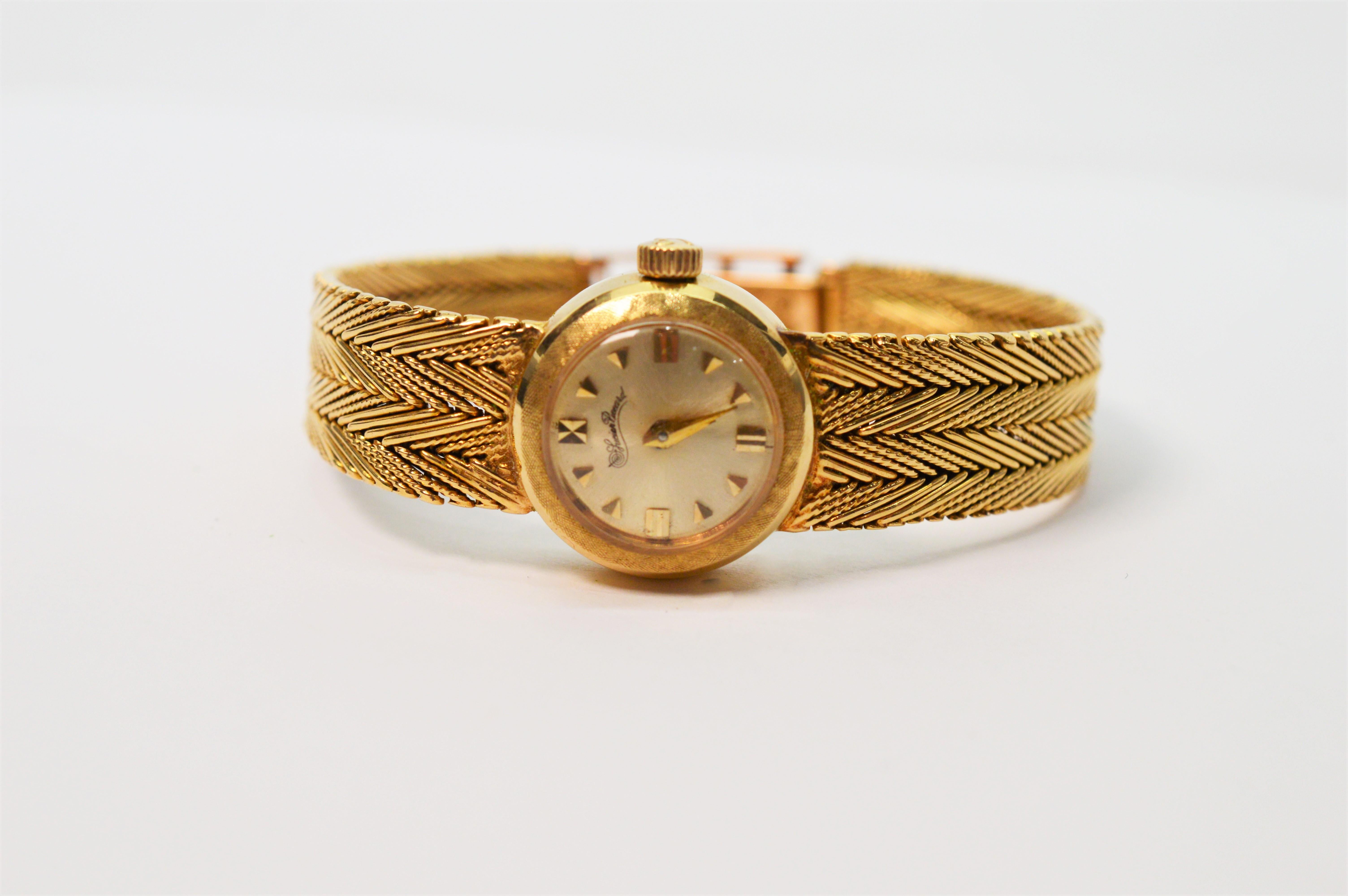 Lucien Piccard Ladies Gold Vintage Dress Bracelet Wristwatch 6