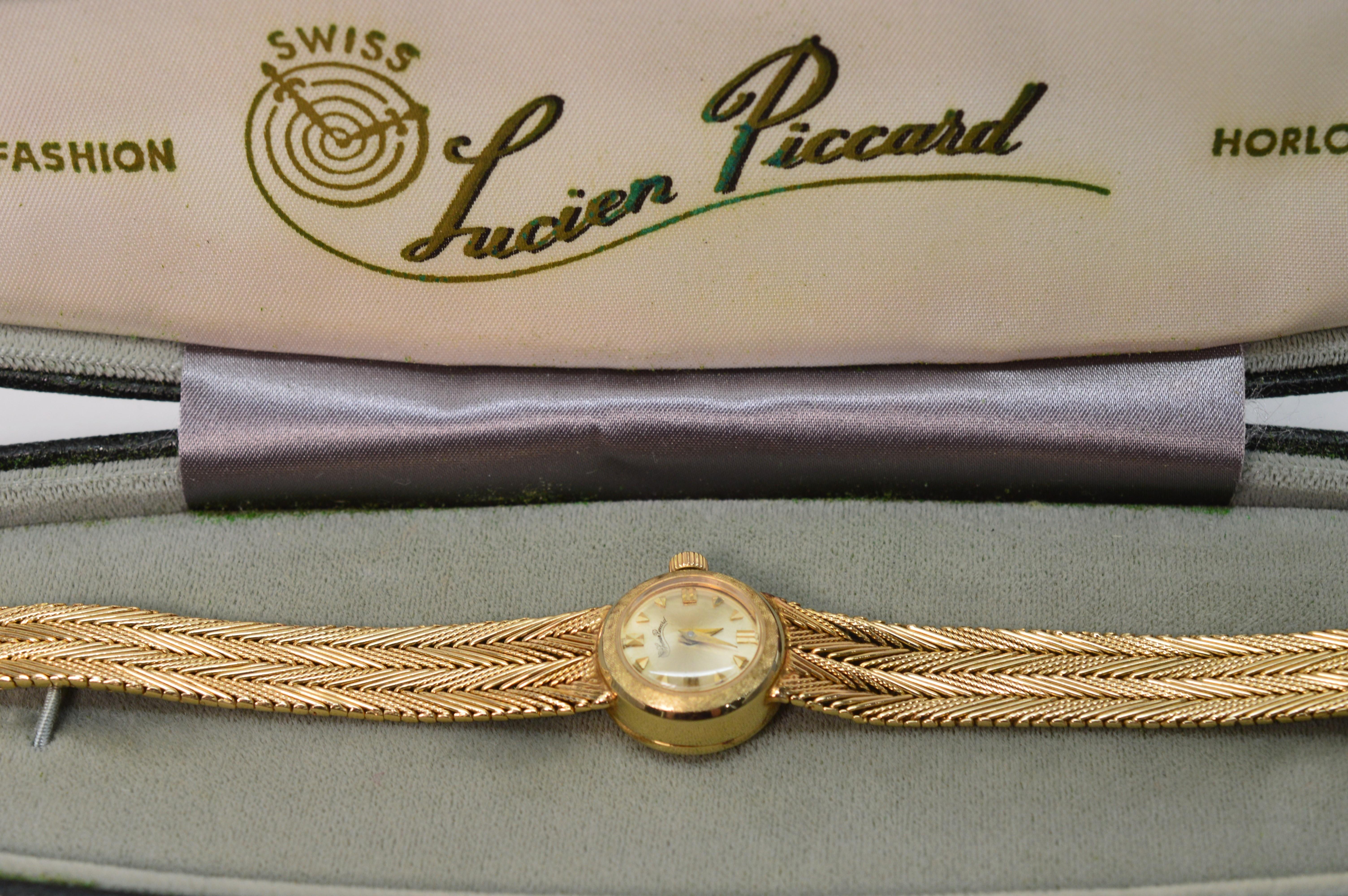 lucien piccard women's 14k gold watch