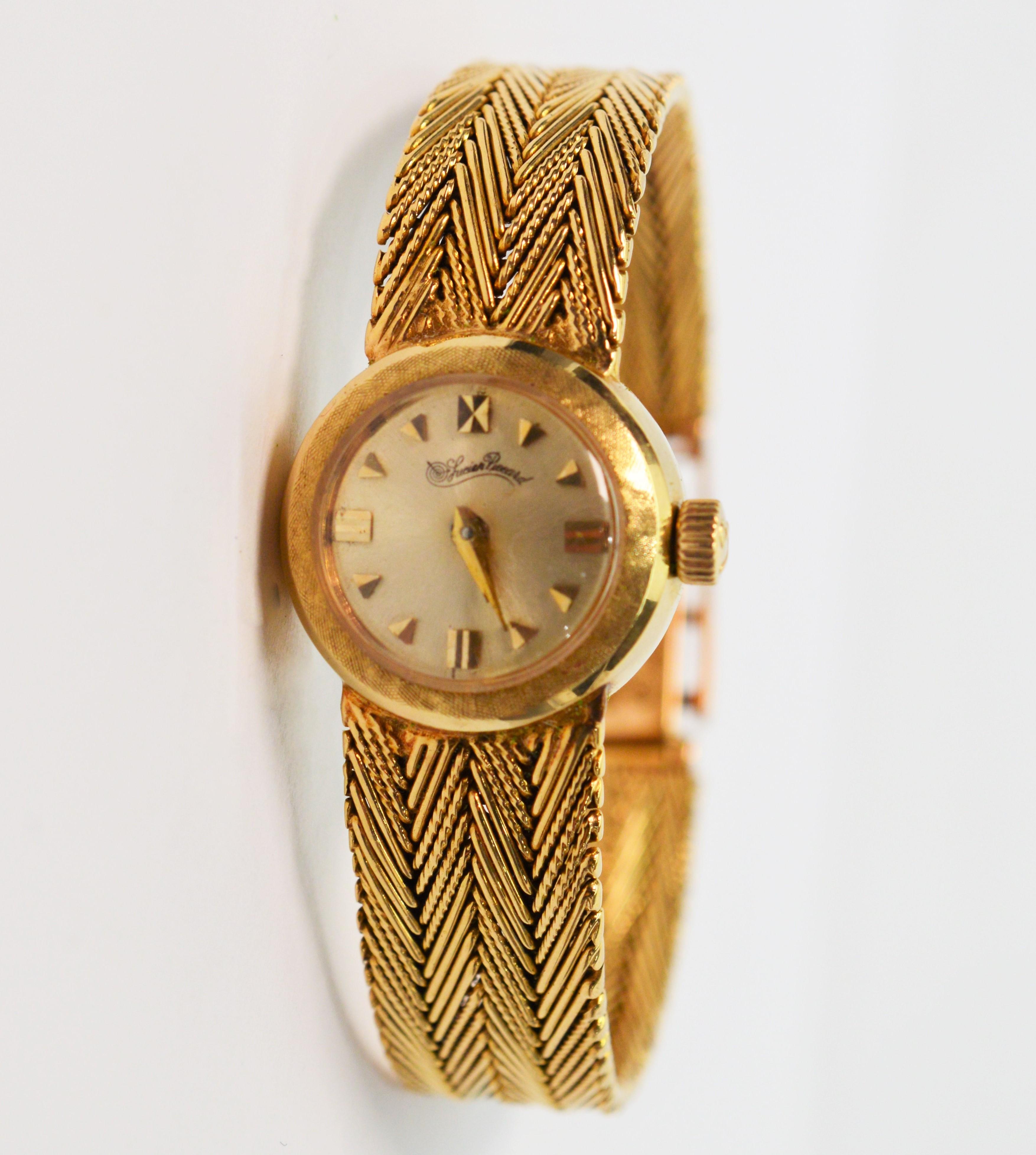 Women's Lucien Piccard Ladies Gold Vintage Dress Bracelet Wristwatch
