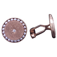 Gemelli da polso sofisticati in oro con perle di Lucien Piccard