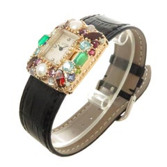 Lucien Piccard Ladies yellow Gold Gem Set Manual Wind Wristwatch, 1960s