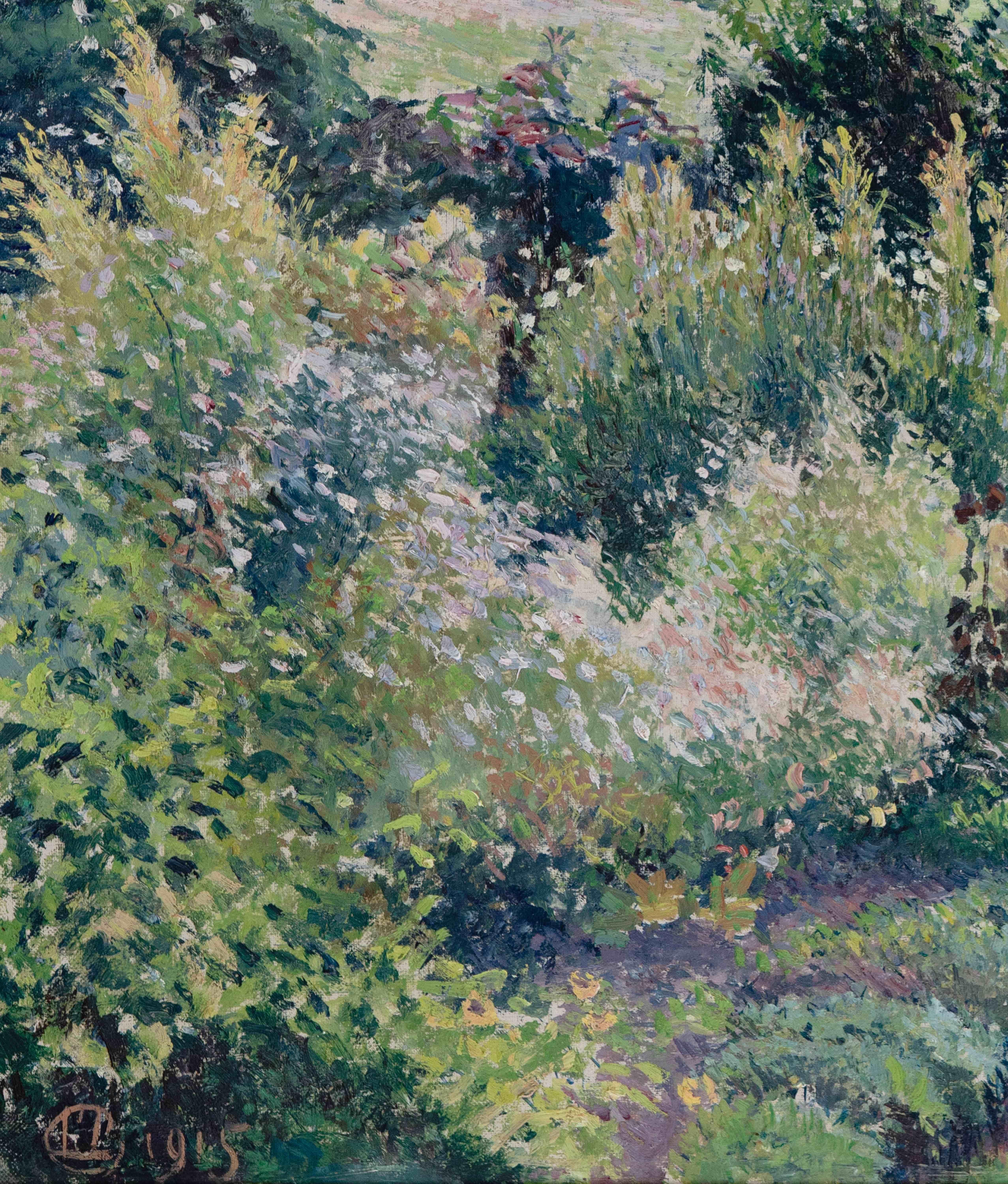 Garden in Autumn, Fishpond by Lucien Pissarro - Landscape painting For Sale 4