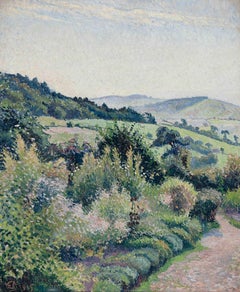 Garten im Herbst, Fishpond von Lucien Pissarro – Landschaftsmalerei