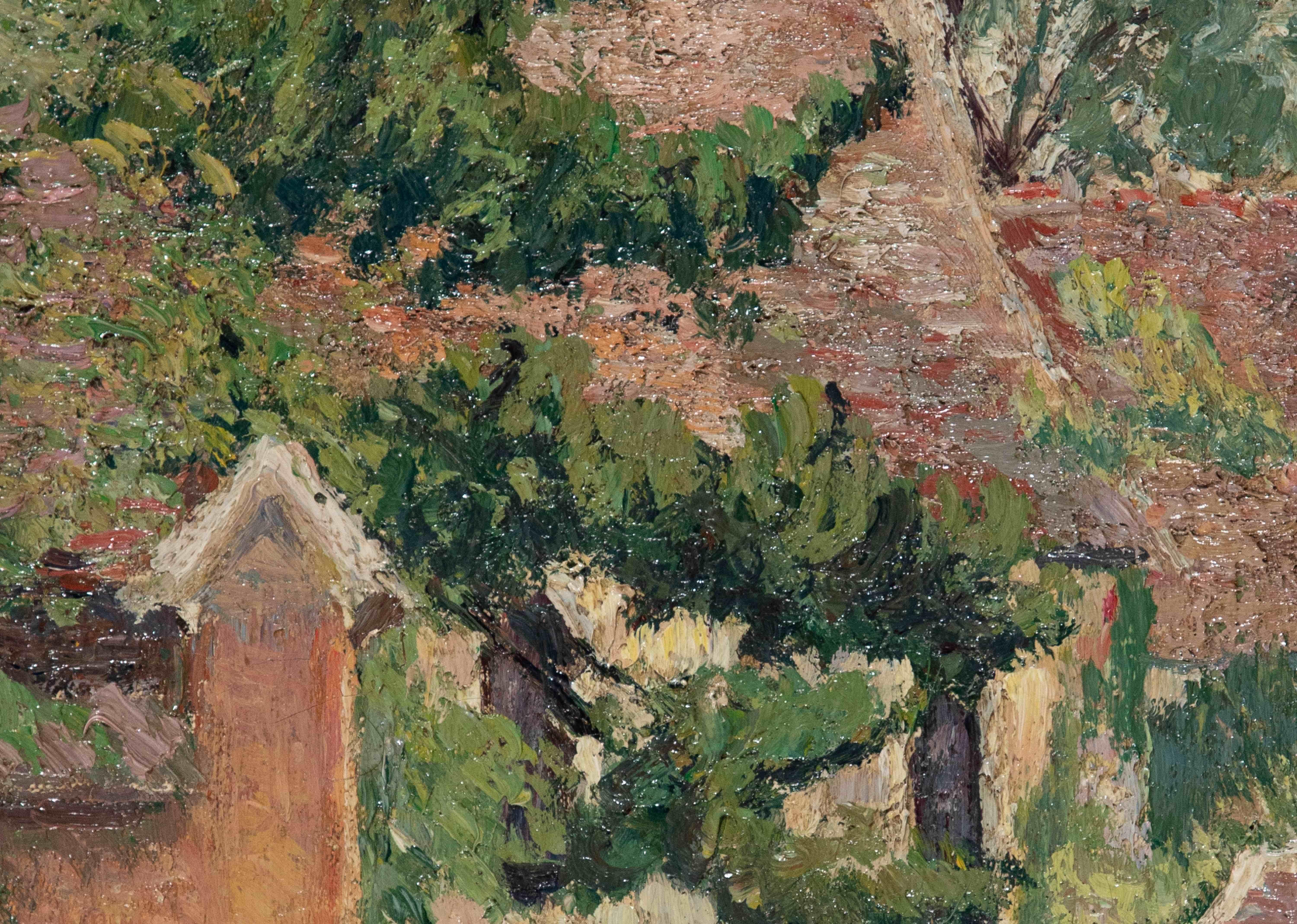 La Sente de l'Eglise, Bazincourt by Lucien Pissarro - Landscape painting For Sale 2