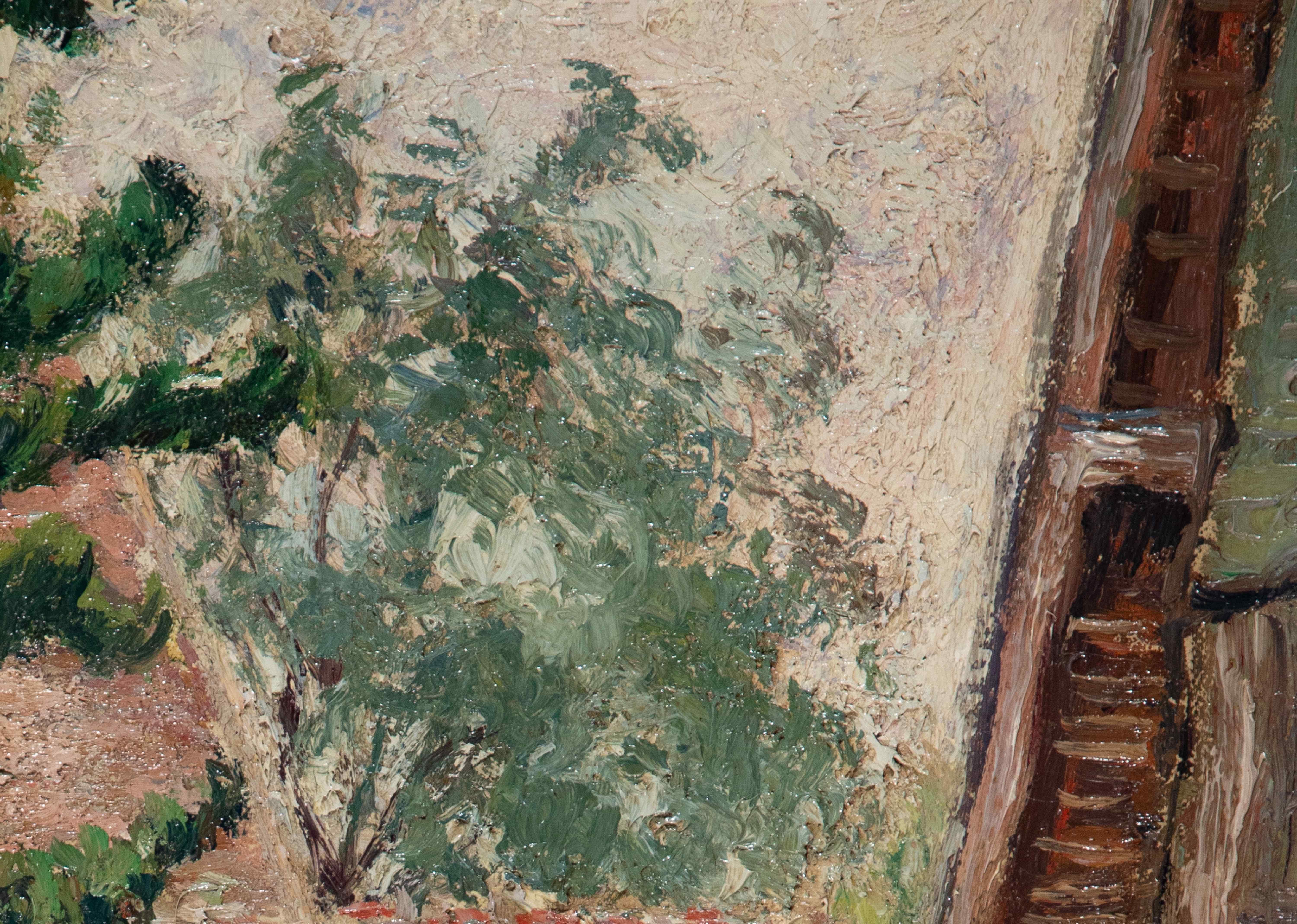 La Sente de l'Eglise, Bazincourt by Lucien Pissarro - Landscape painting For Sale 3