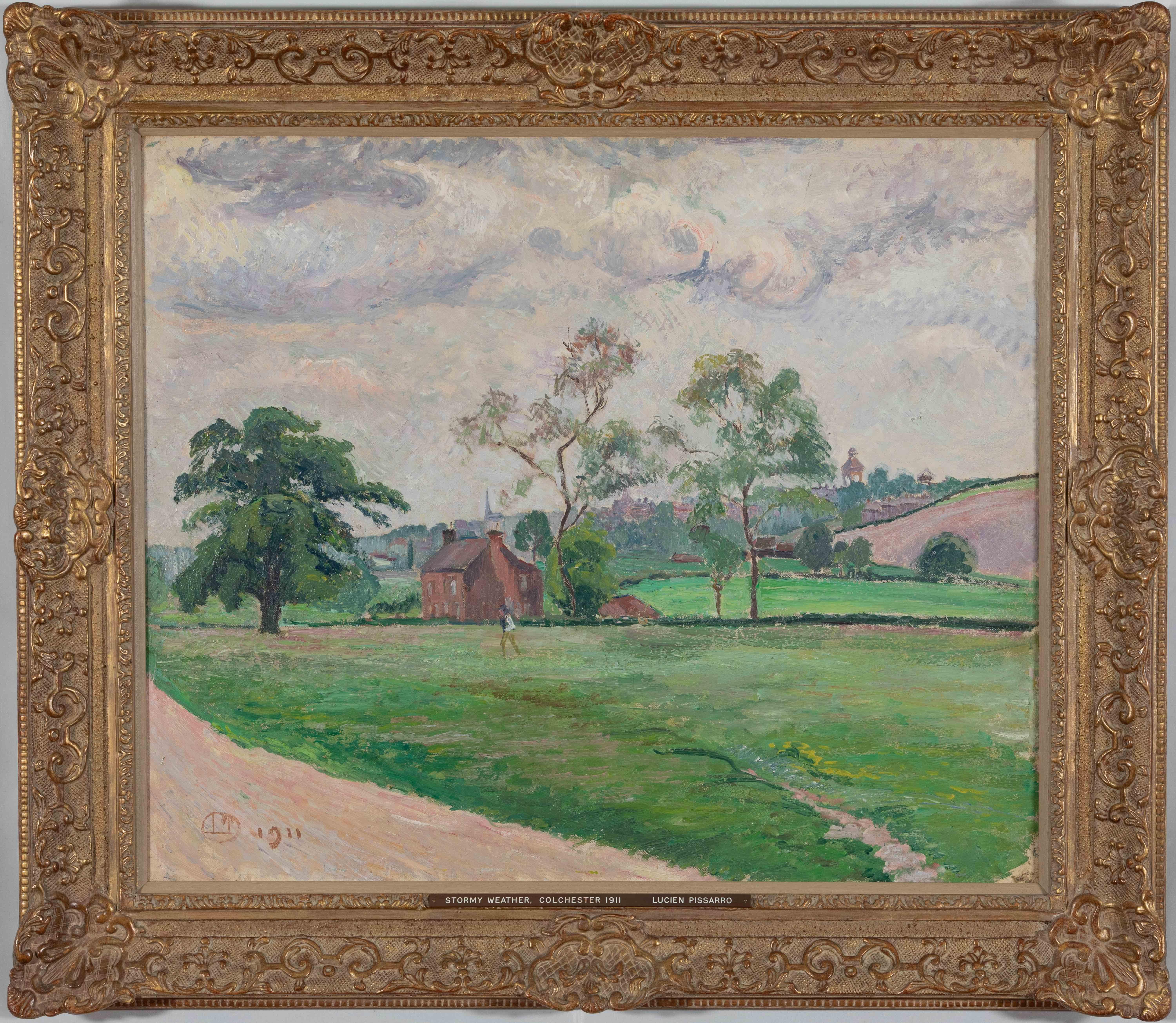 Stormy Weather, Colchester by Lucien Pissarro - Landscape painting For Sale 1