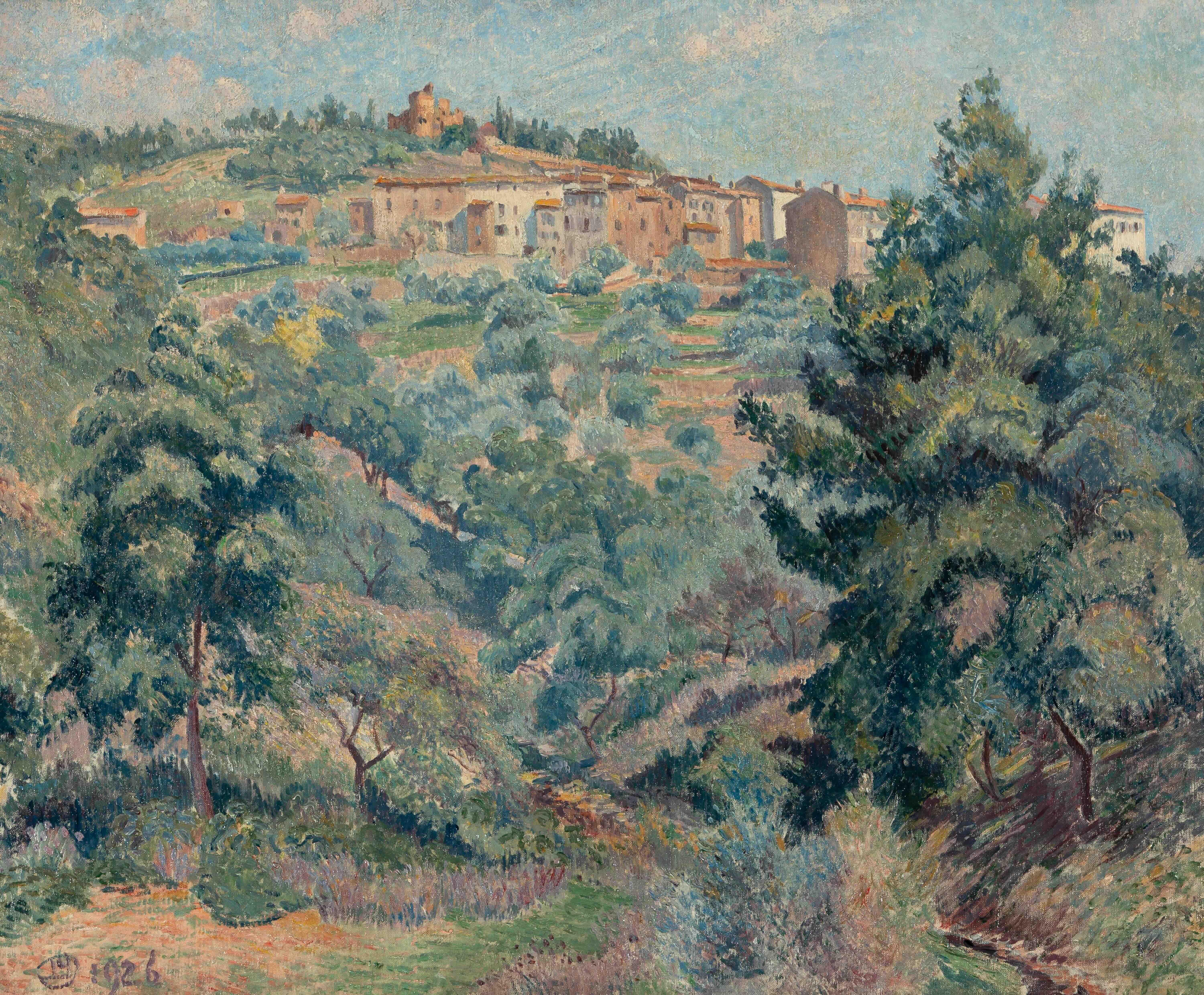 Vue de Bormes by Lucien Pissarro -  Landscape painting
