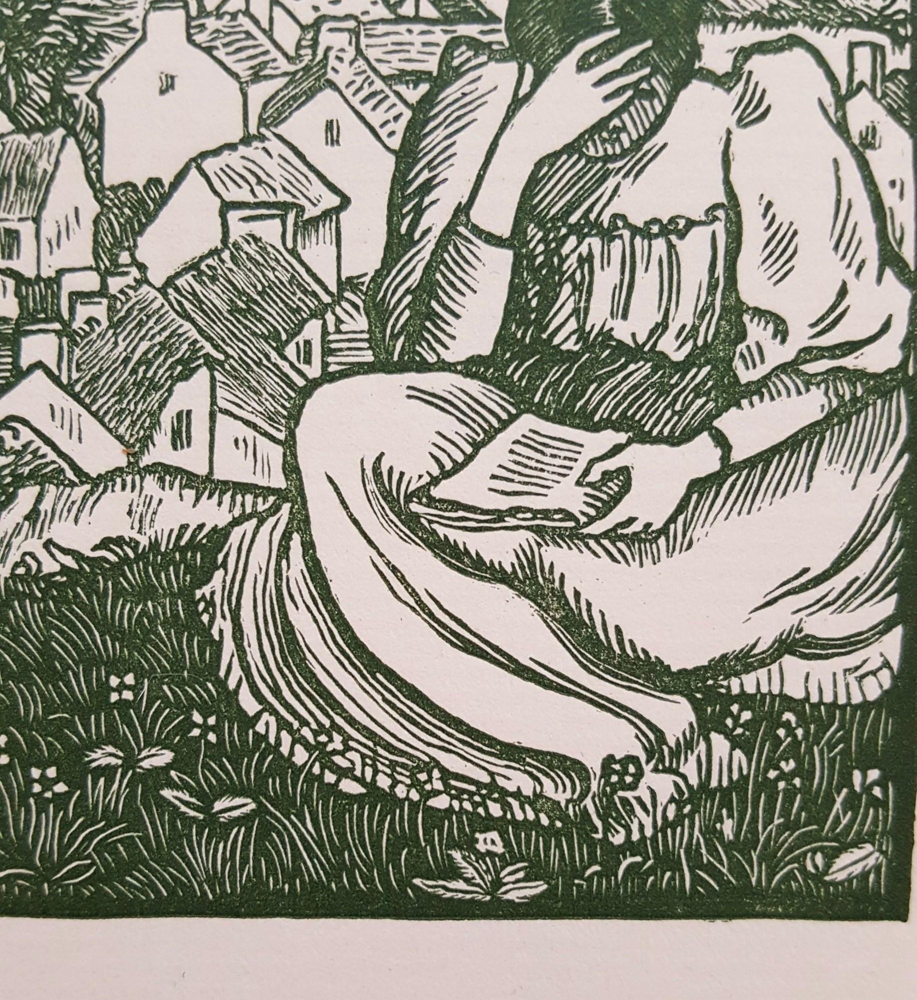 Girl Reading on a Hill 4