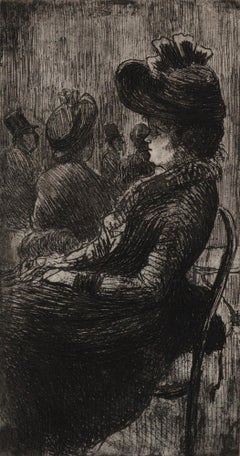 Une Femme Assise by Lucien Pissarro - Etching