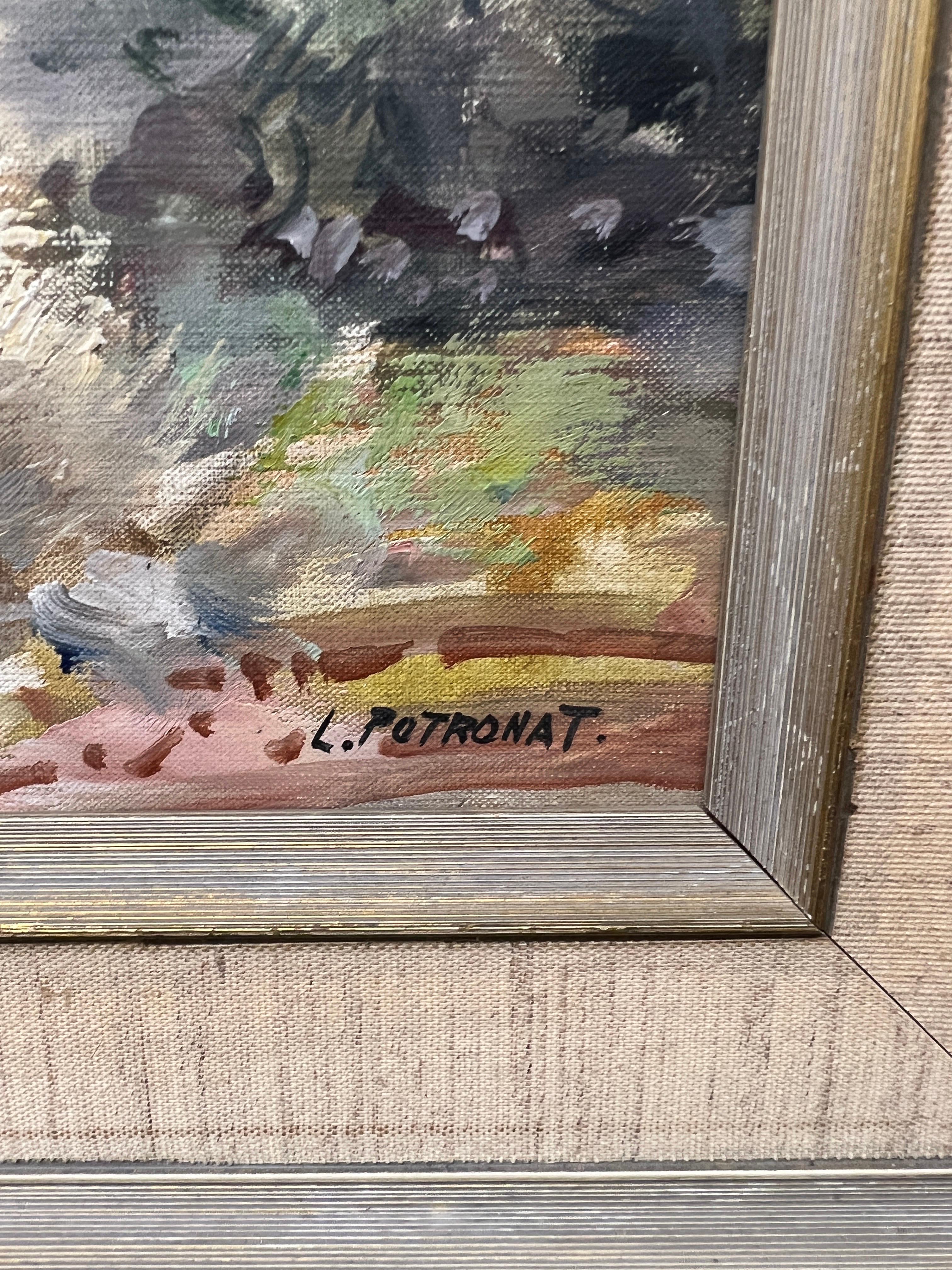 Lucien Potronat (1889-1974), French Countryside Oil On Canvas Landscape In Good Condition In Atlanta, GA