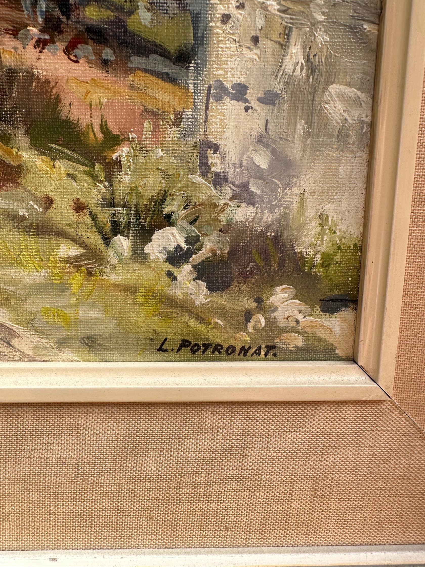 Impressionist French mid century view of the South of France with Sea views 1