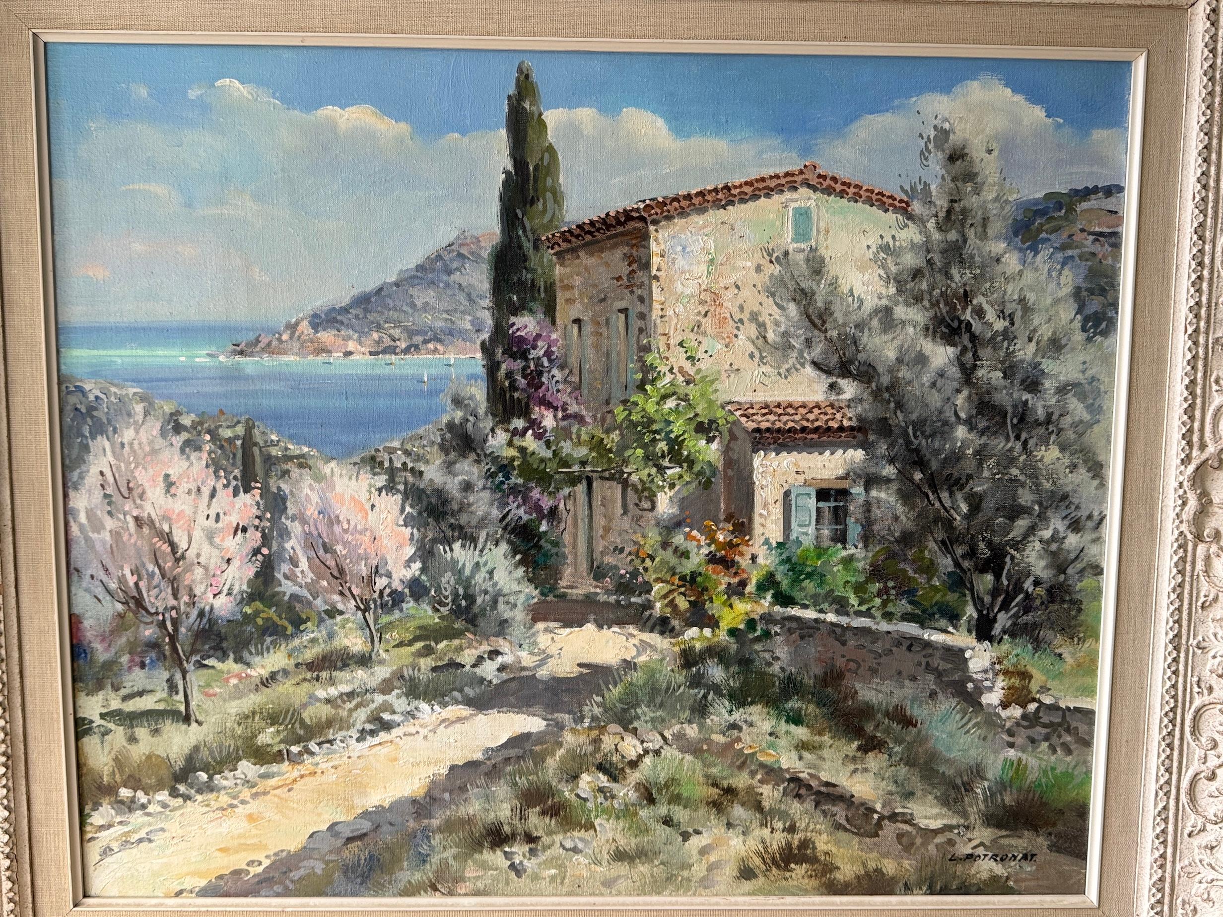 Impresionista francés de mediados de siglo  Paisaje, Le Trayas, Costa Azul Francia en venta 7