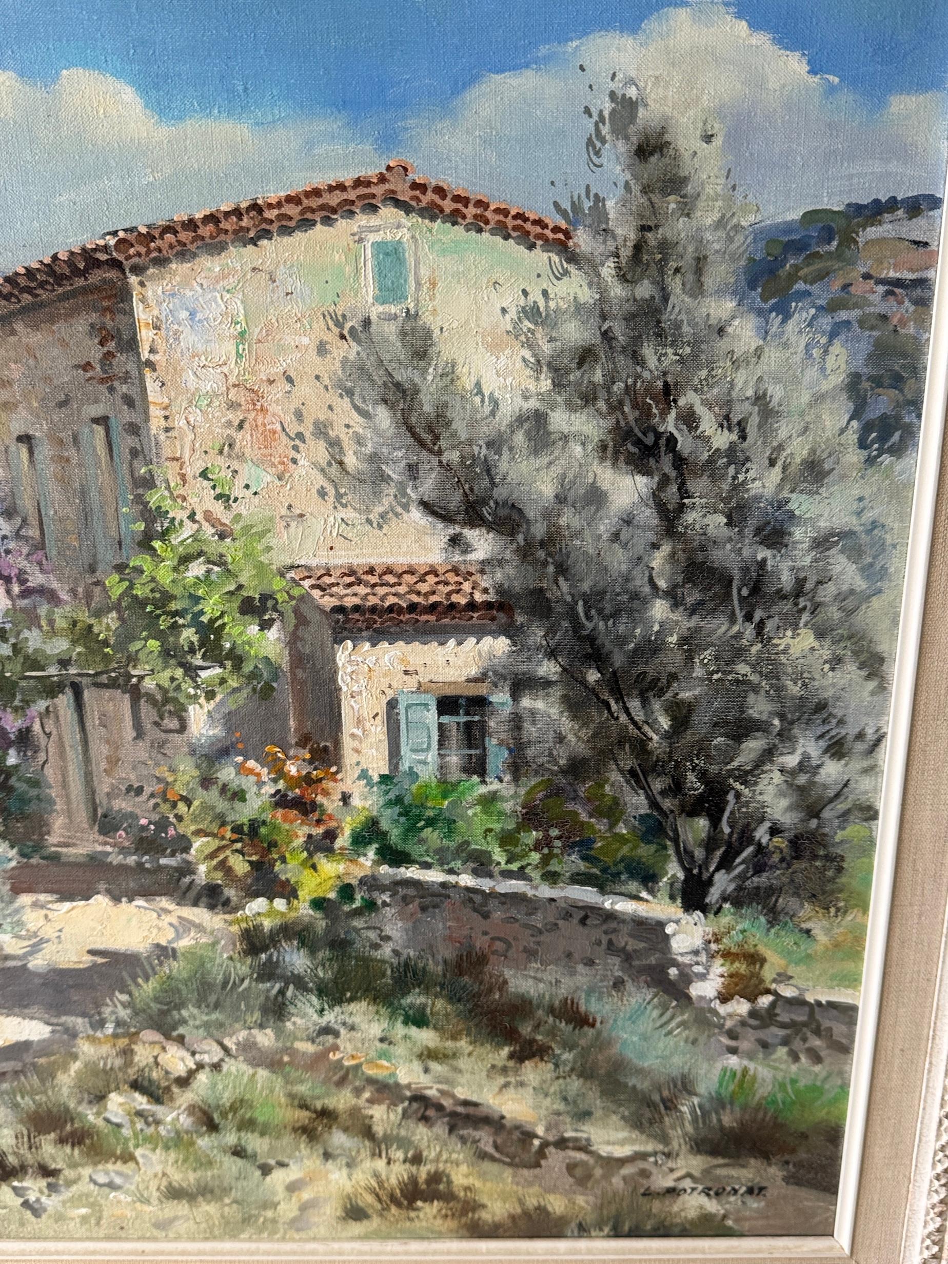 Impresionista francés de mediados de siglo  Paisaje, Le Trayas, Costa Azul Francia - Painting de Lucien Potronet