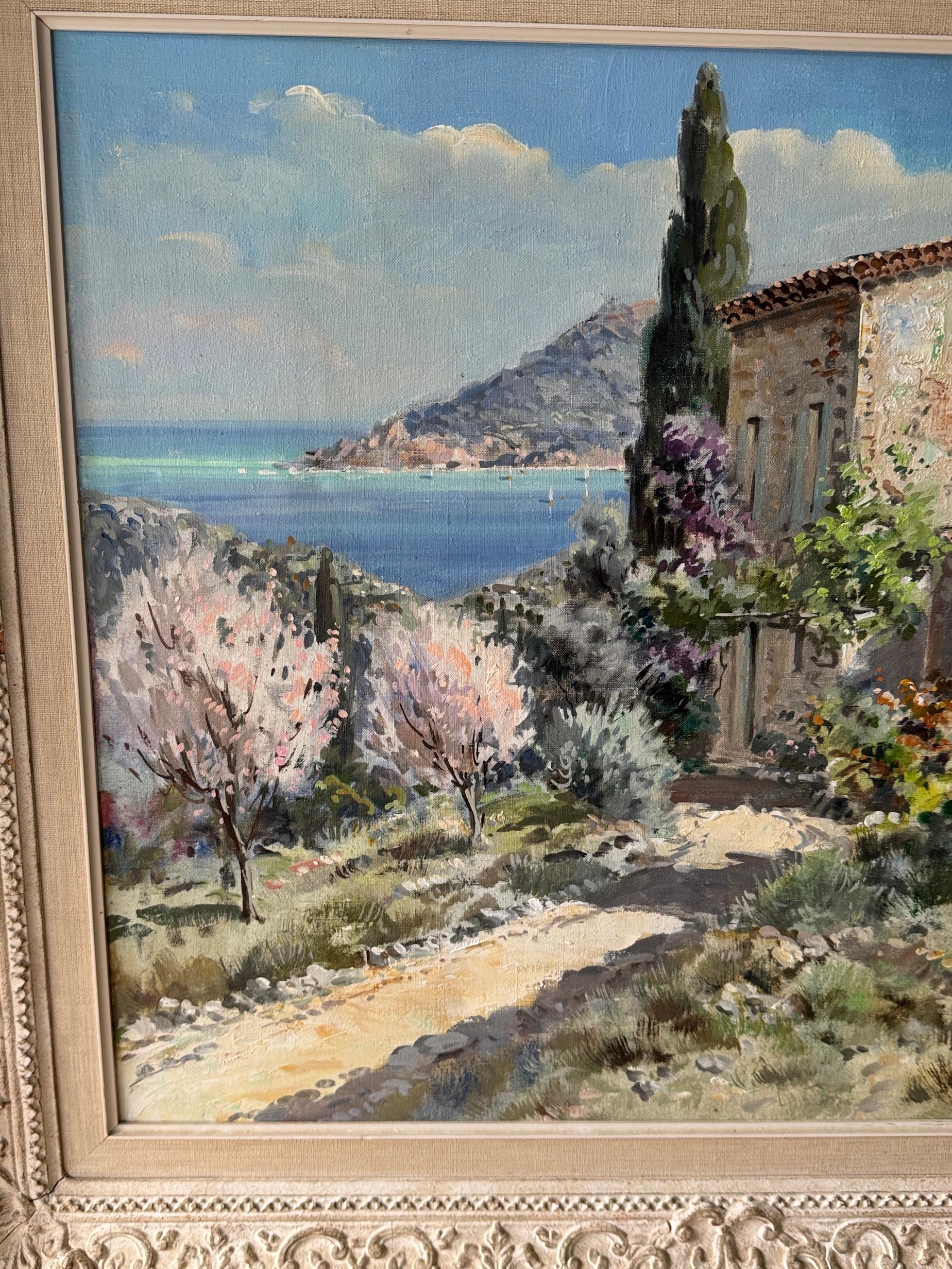 Impresionista francés de mediados de siglo  Paisaje, Le Trayas, Costa Azul Francia en venta 2