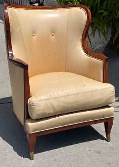 Lucien Rollin Collection for William Switzer Leather Wingback Armchair