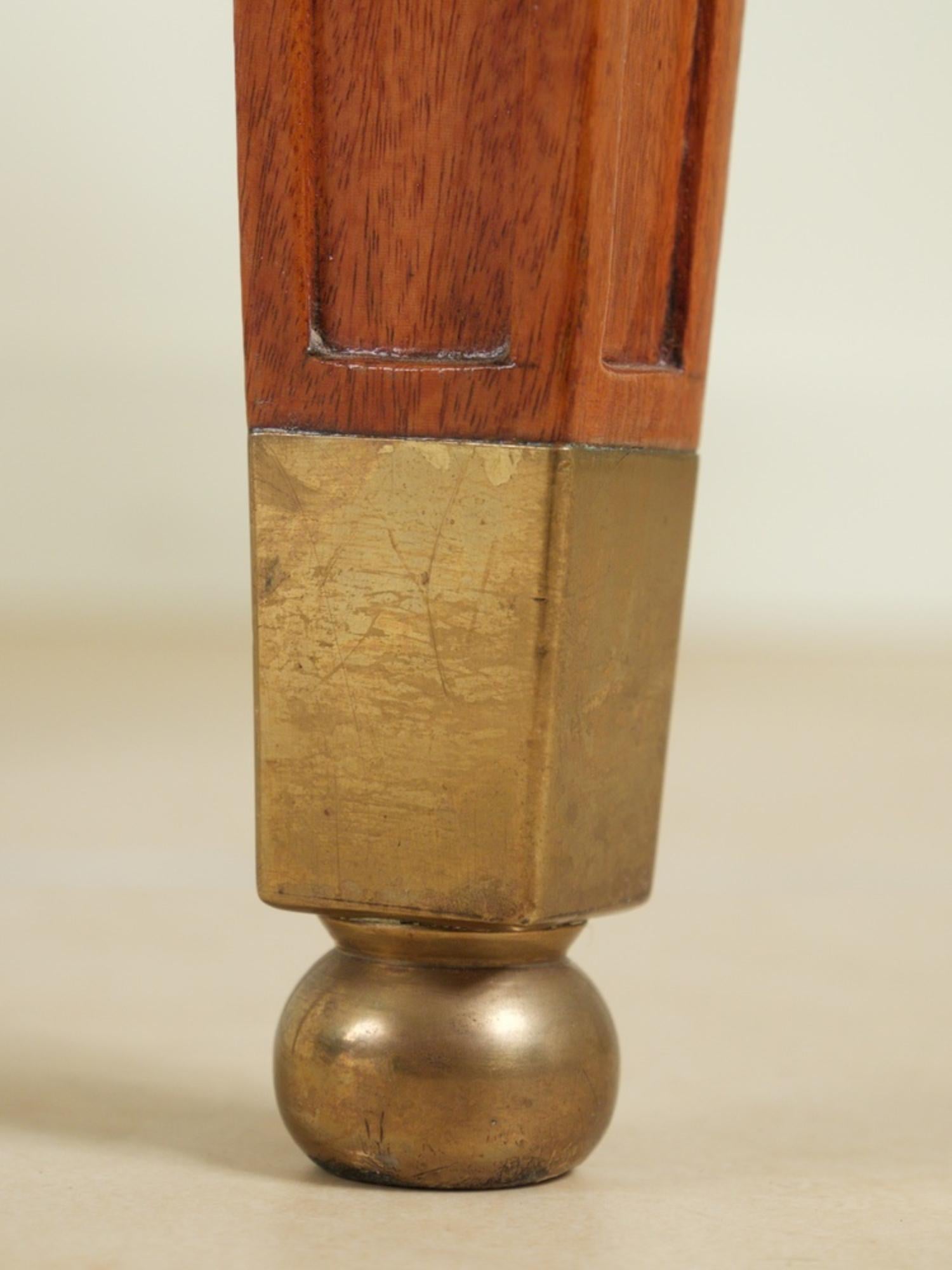 Lucien Rollin Tre poltrone in legno satinato e bronzo in vendita 1