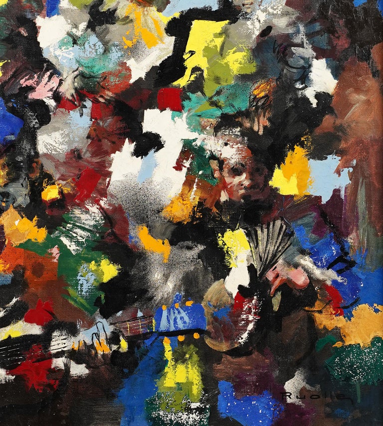 Lucien Ruolle Vintage French Abstract Expressionist Paris School